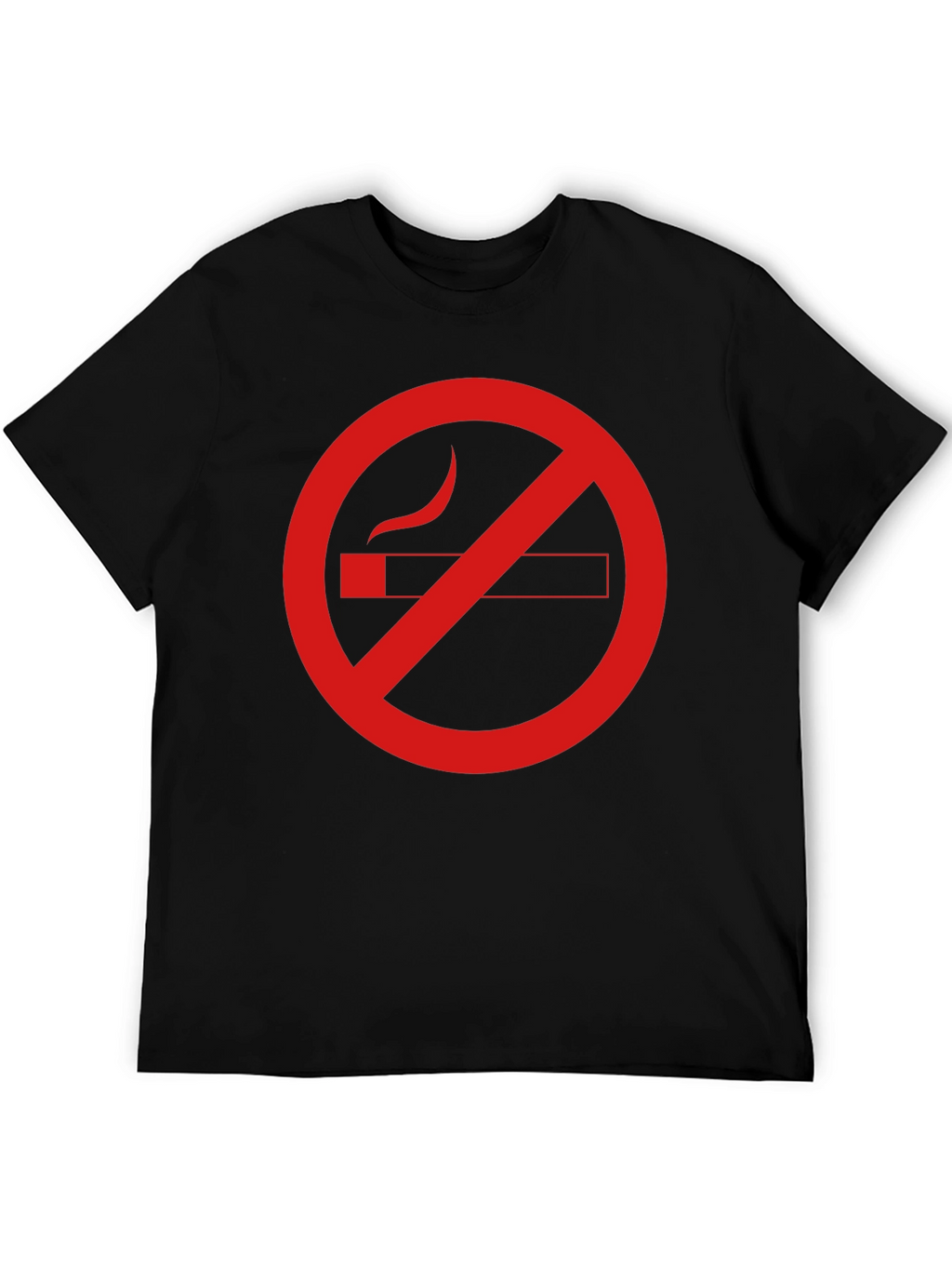 No Smoking Graphic Tee - Black Cotton Casual T-Shirt