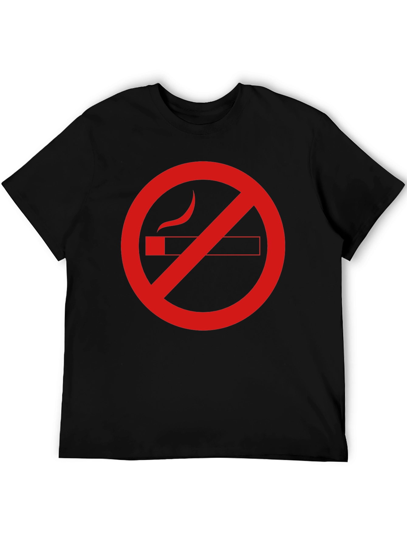 No Smoking Graphic Tee - Black Cotton Casual T-Shirt
