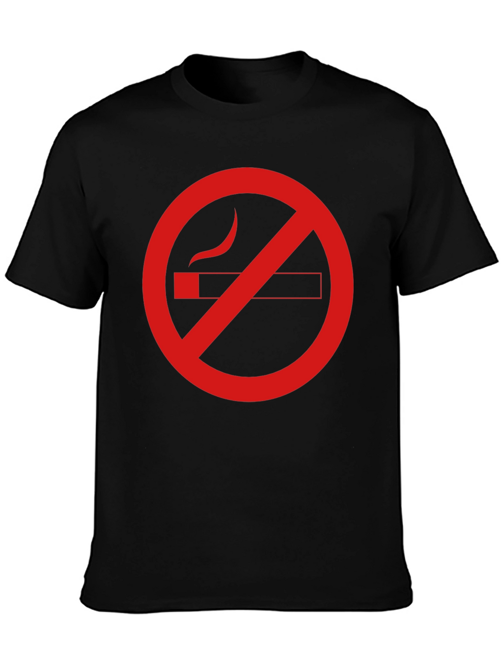 No Smoking Graphic Tee - Black Cotton Casual T-Shirt