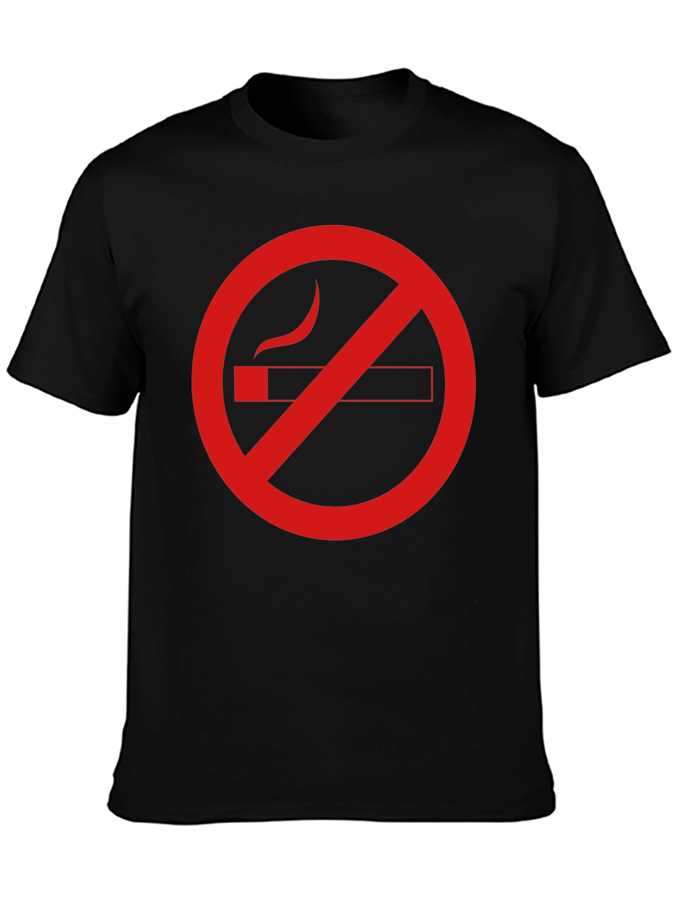 No Smoking Graphic Tee - Black Cotton Casual T-Shirt