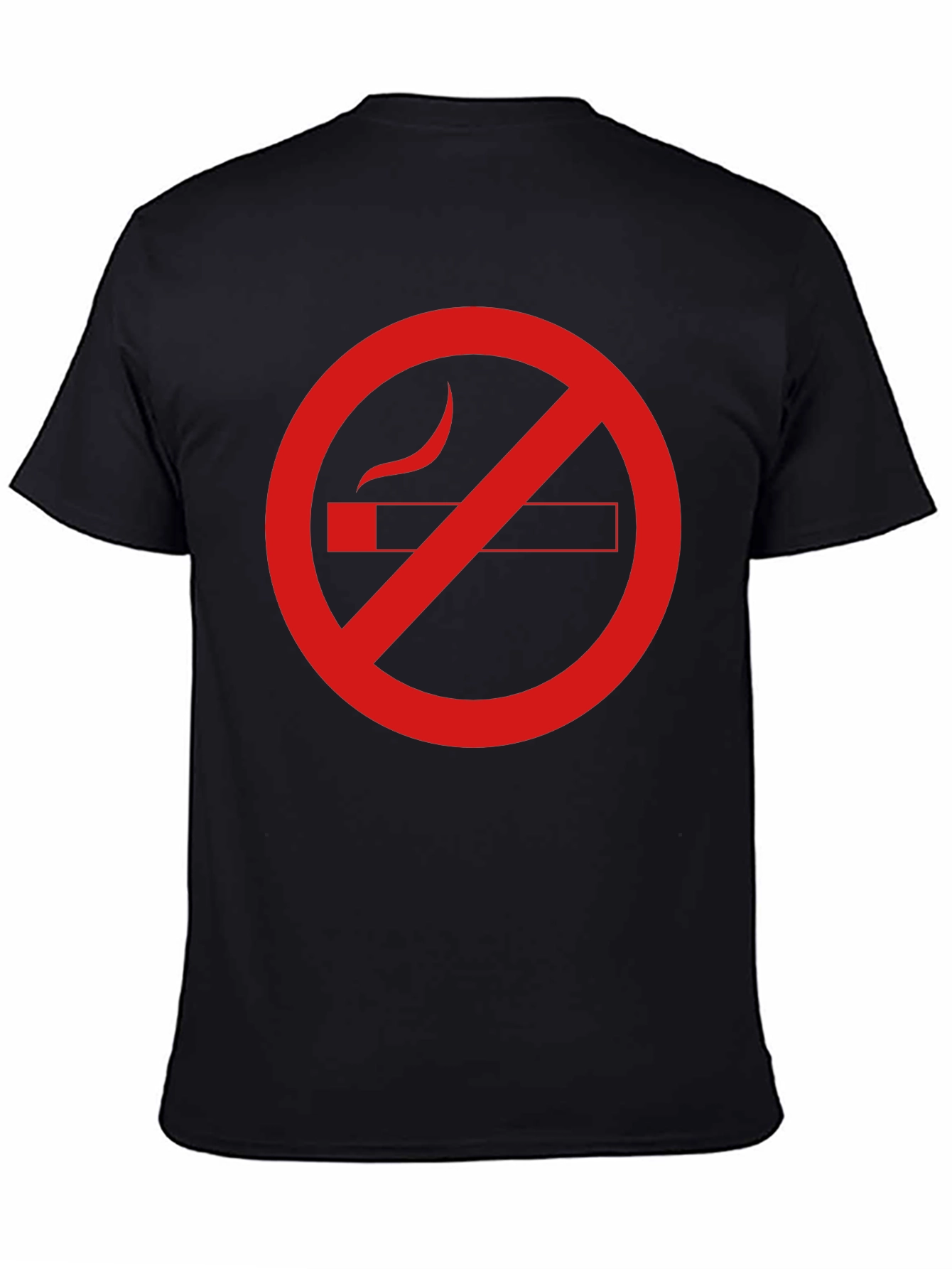 No Smoking Graphic Tee - Black Cotton Casual T-Shirt