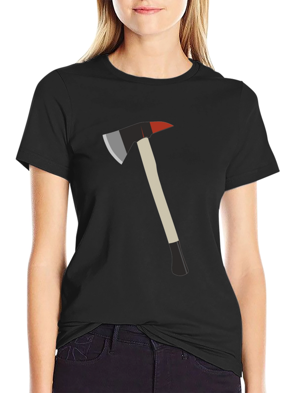Fire Axe Graphic Tee - Black Cotton T-Shirt