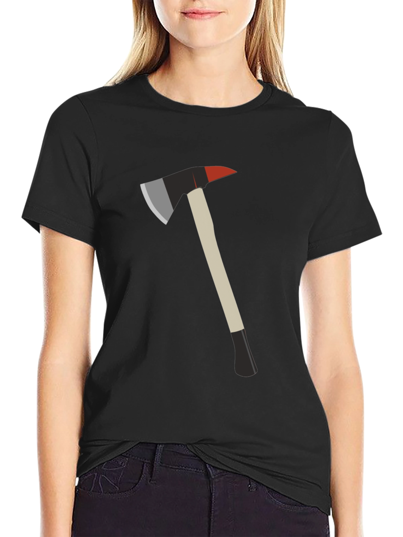 Fire Axe Graphic Tee - Black Cotton T-Shirt