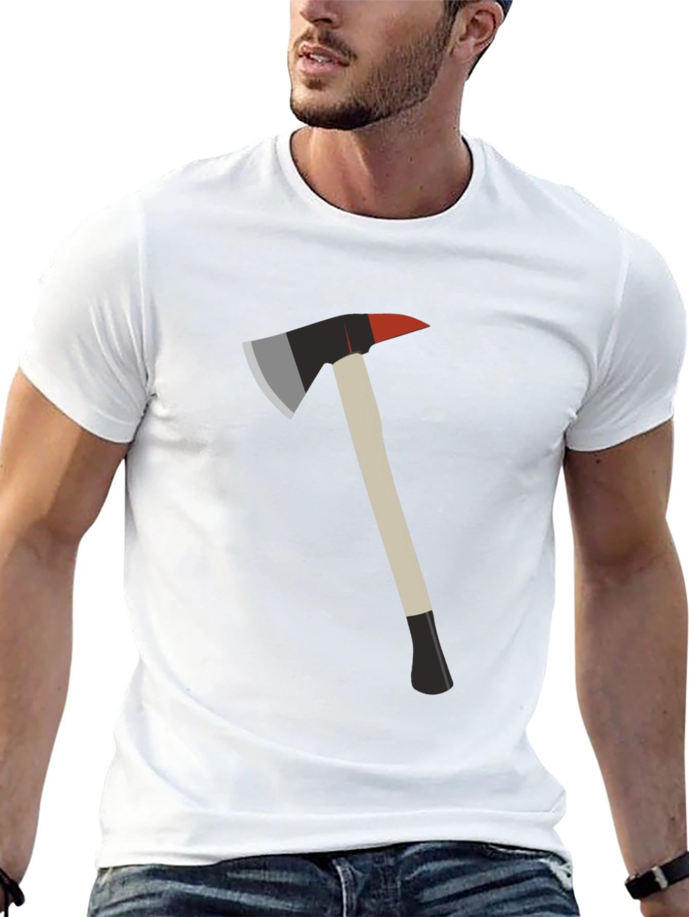 Fire Axe Graphic Tee - Black Cotton T-Shirt