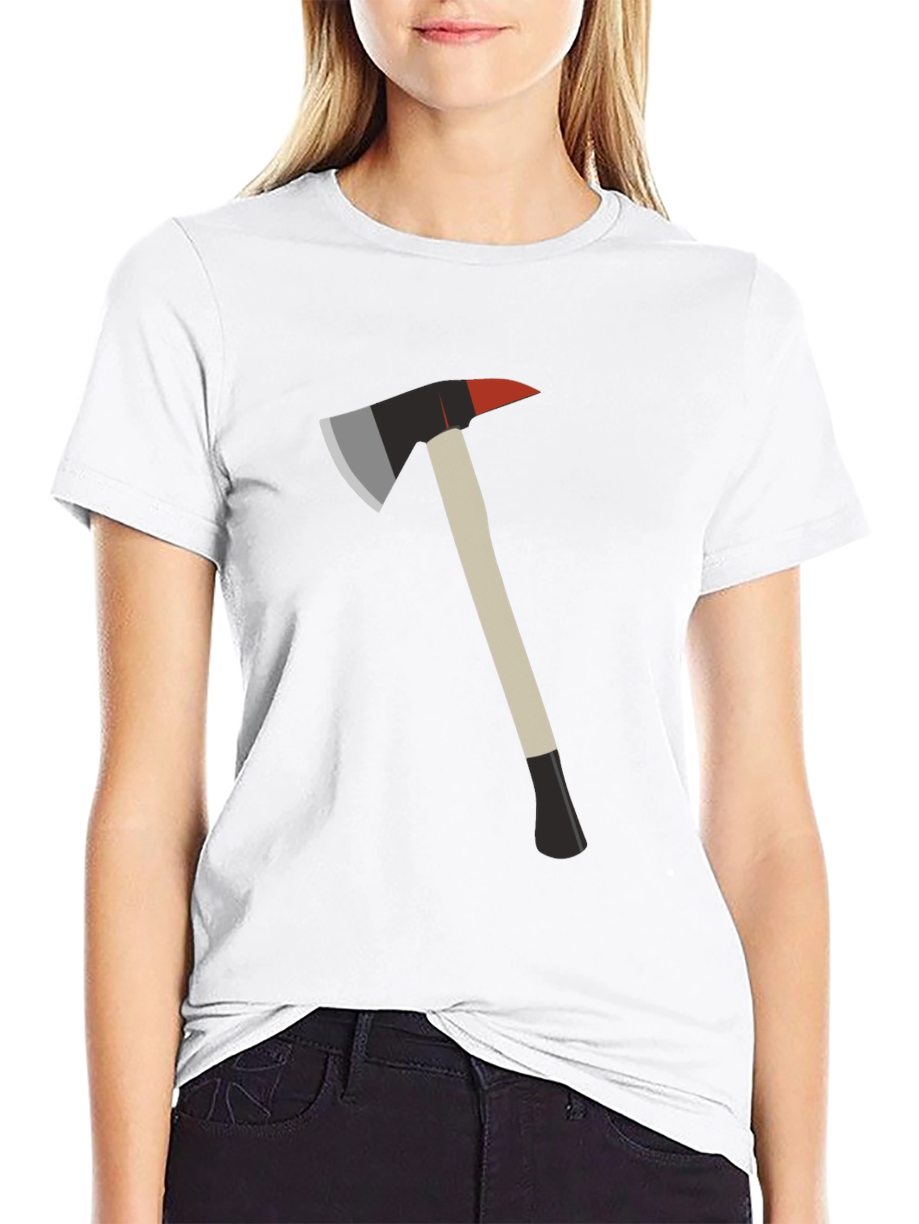 Fire Axe Graphic Tee - Black Cotton T-Shirt
