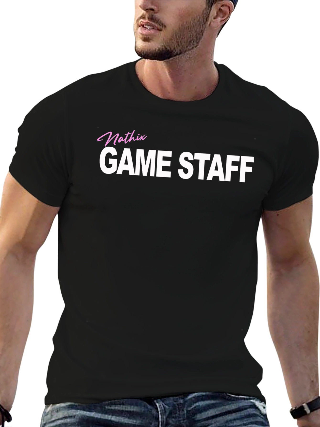 Mathix Game Staff T-Shirt Black Crew Neck