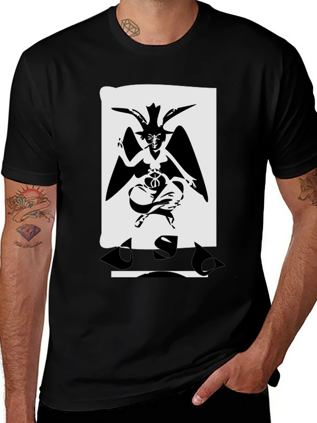 Baphomet Graphic T-Shirt - Black