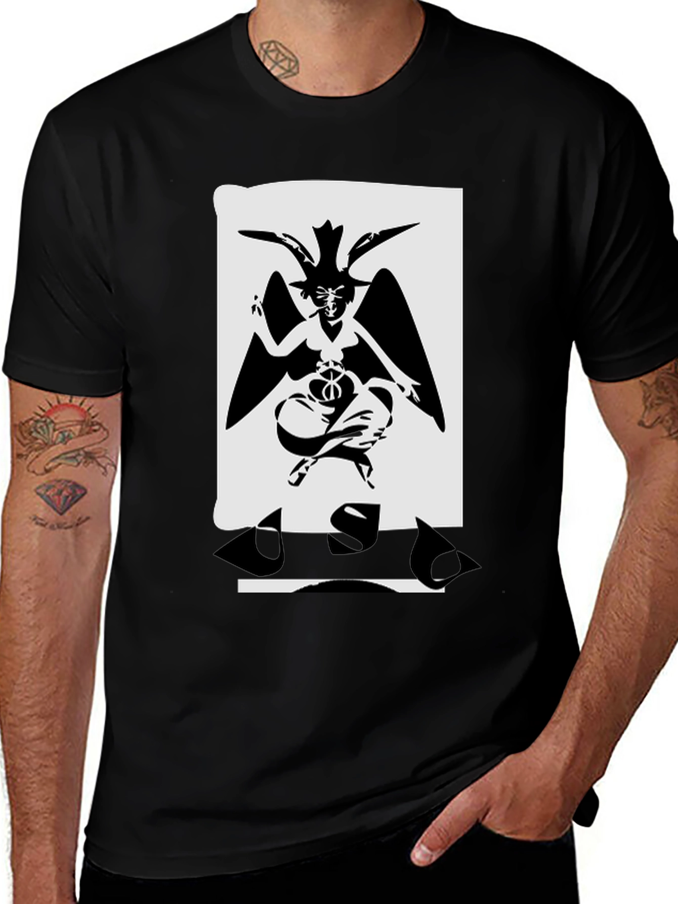 Baphomet Graphic T-Shirt - Black