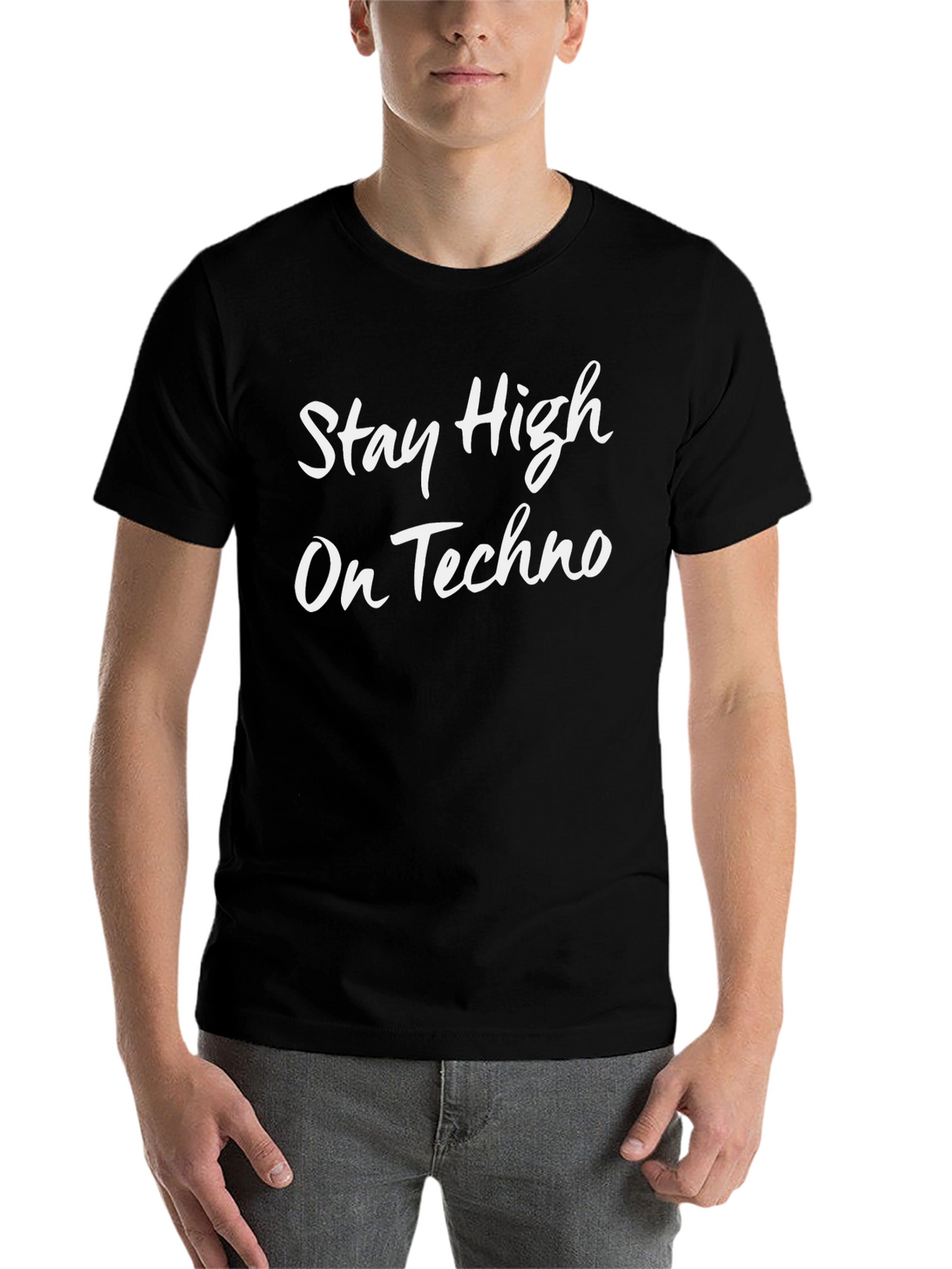 Stay High On Techno Black T-Shirt