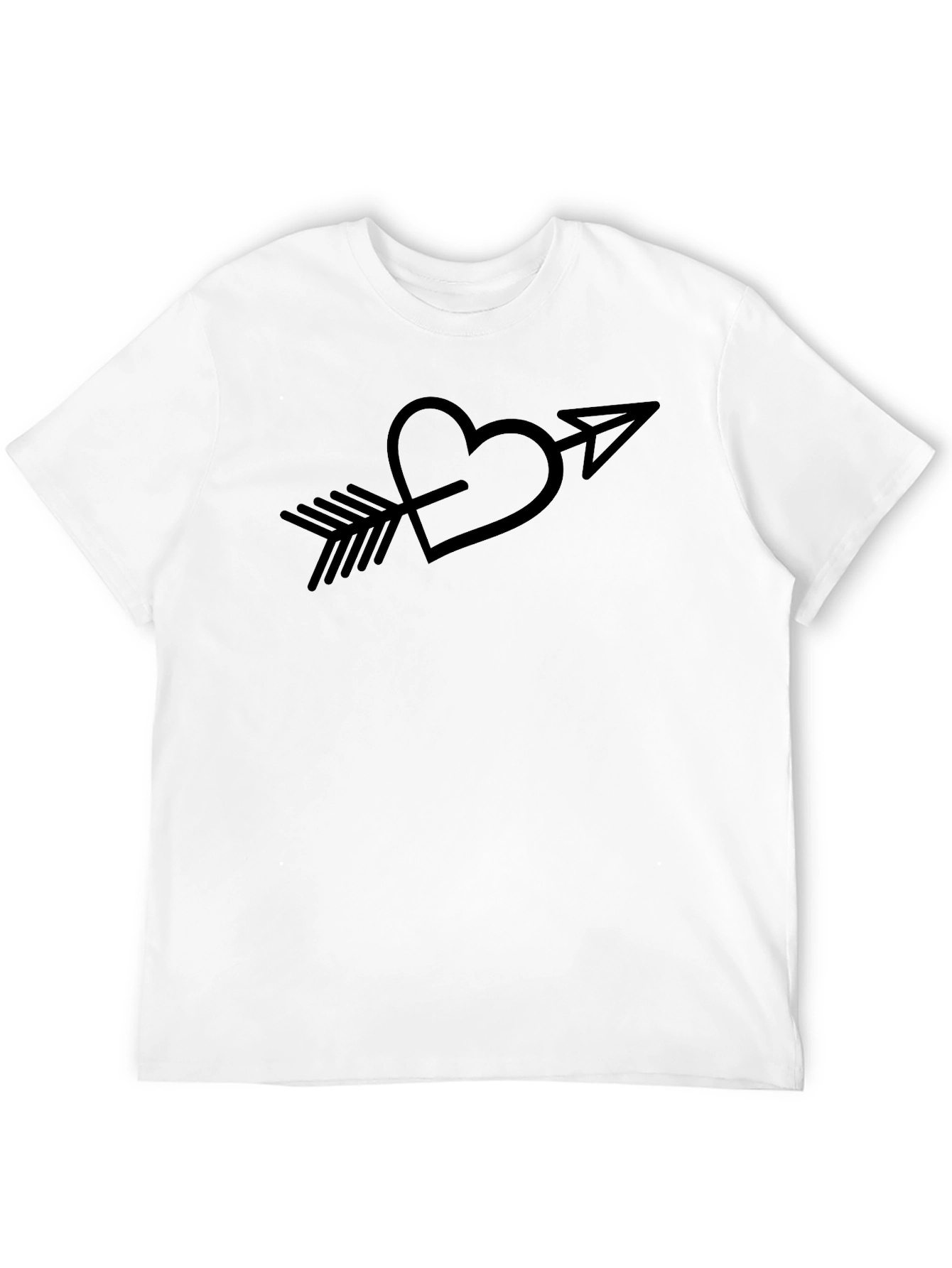 Heart Arrow Graphic Tee - Black Casual T-Shirt