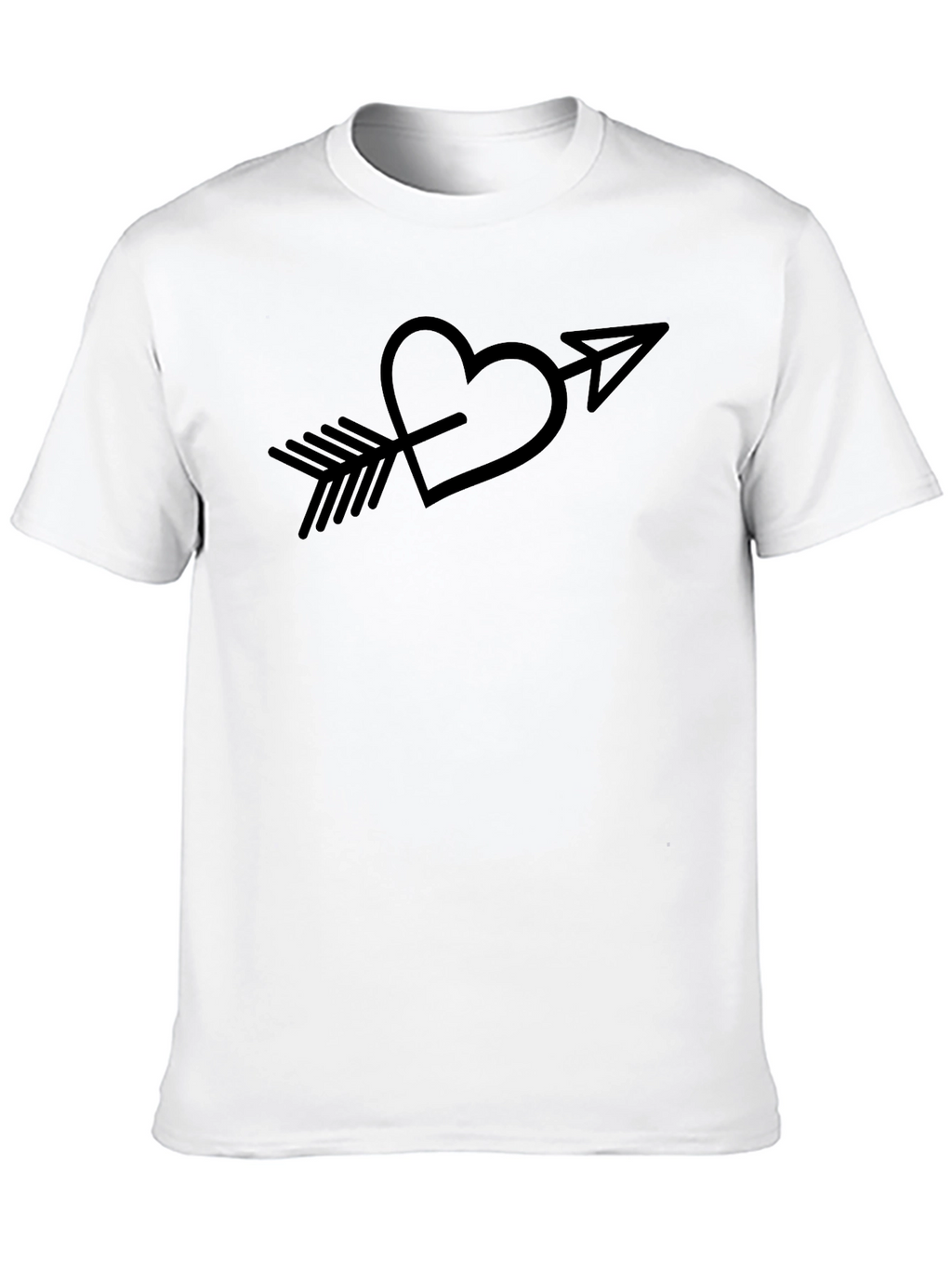 Heart Arrow Graphic Tee - Black Casual T-Shirt