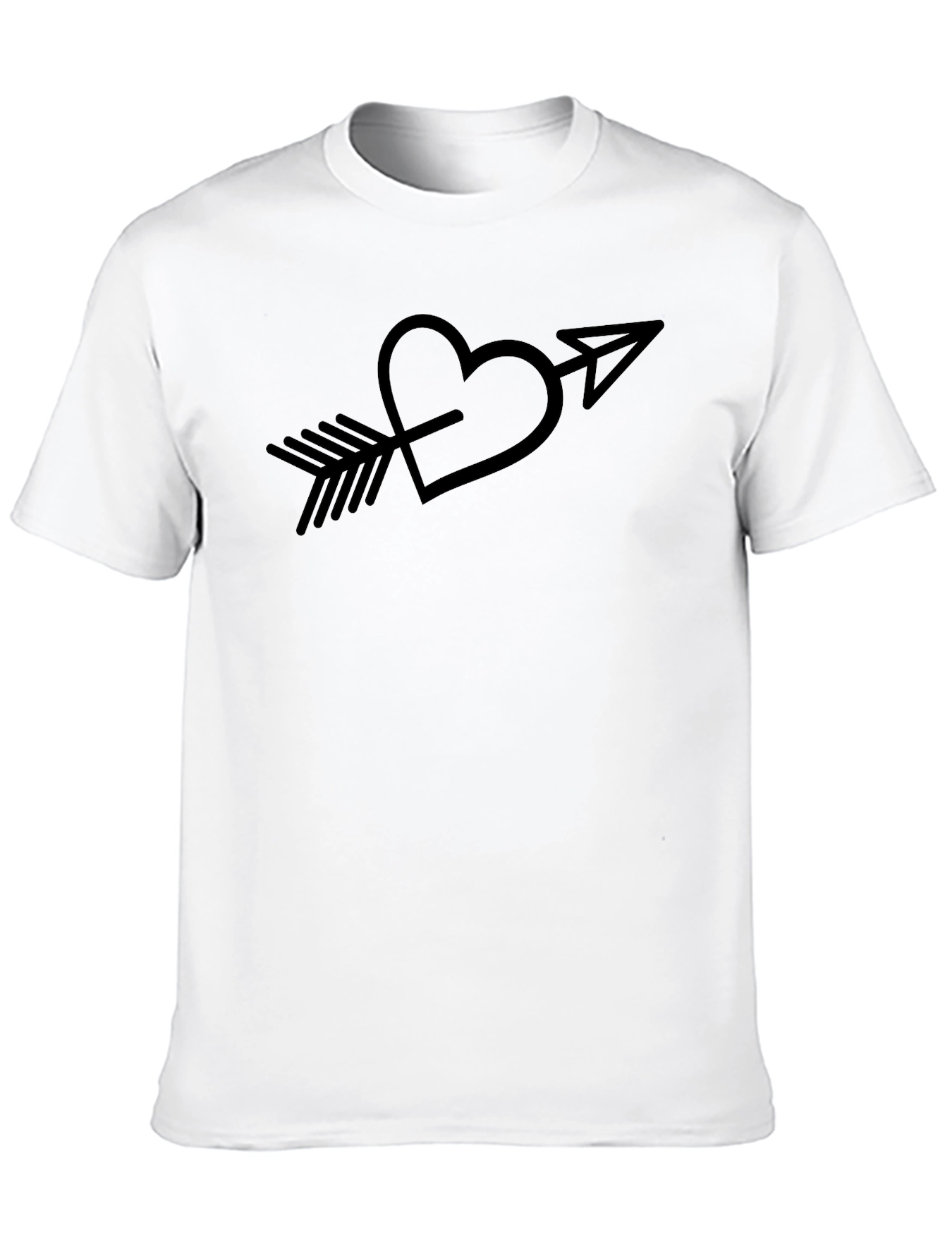 Heart Arrow Graphic Tee - Black Casual T-Shirt