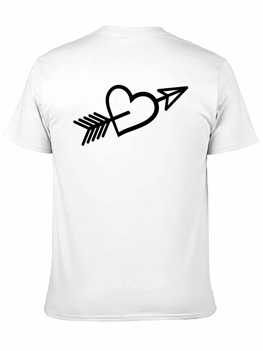 Heart Arrow Graphic Tee - Black Casual T-Shirt