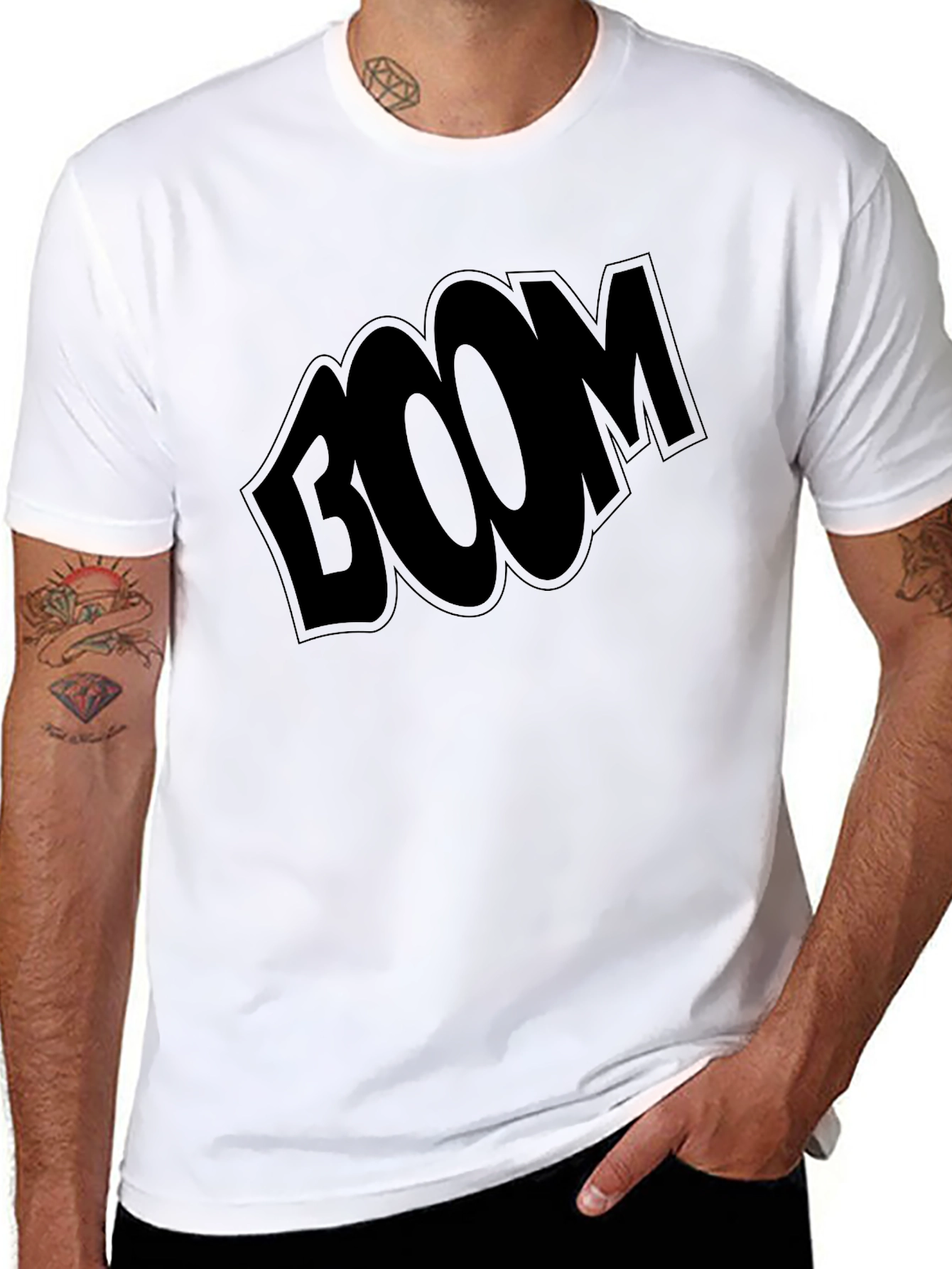 Boom Graphic T-Shirt - Black Casual Tee