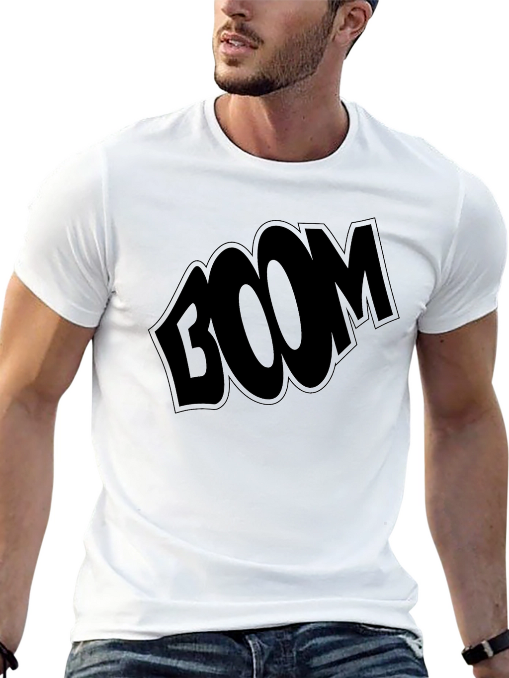 Boom Graphic T-Shirt - Black Casual Tee