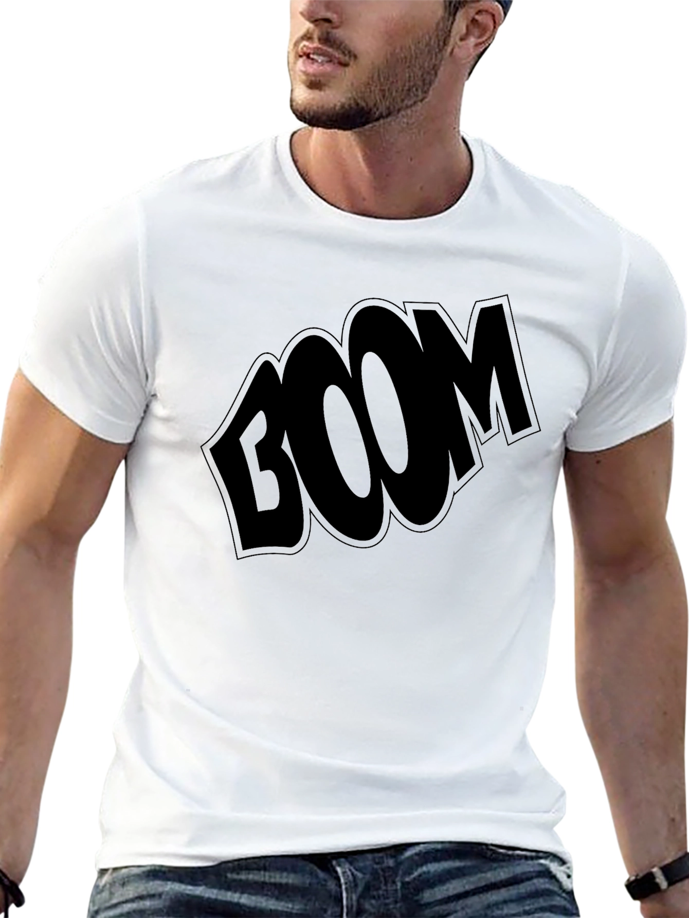 Boom Graphic T-Shirt - Black Casual Tee