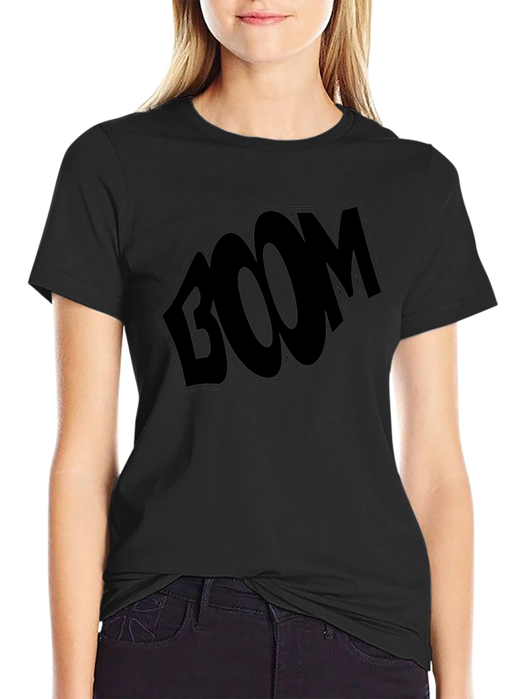Boom Graphic T-Shirt - Black Casual Tee