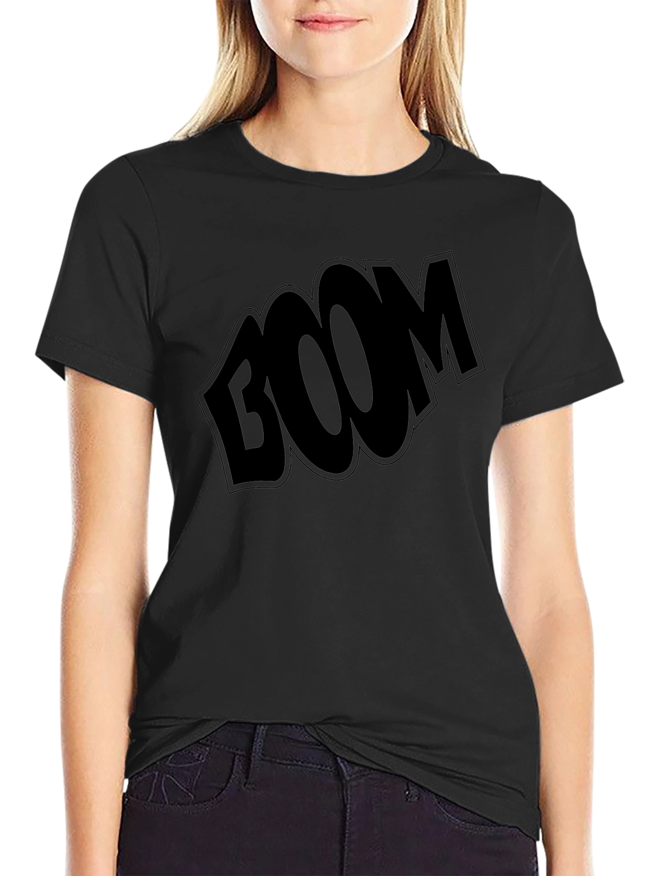 Boom Graphic T-Shirt - Black Casual Tee