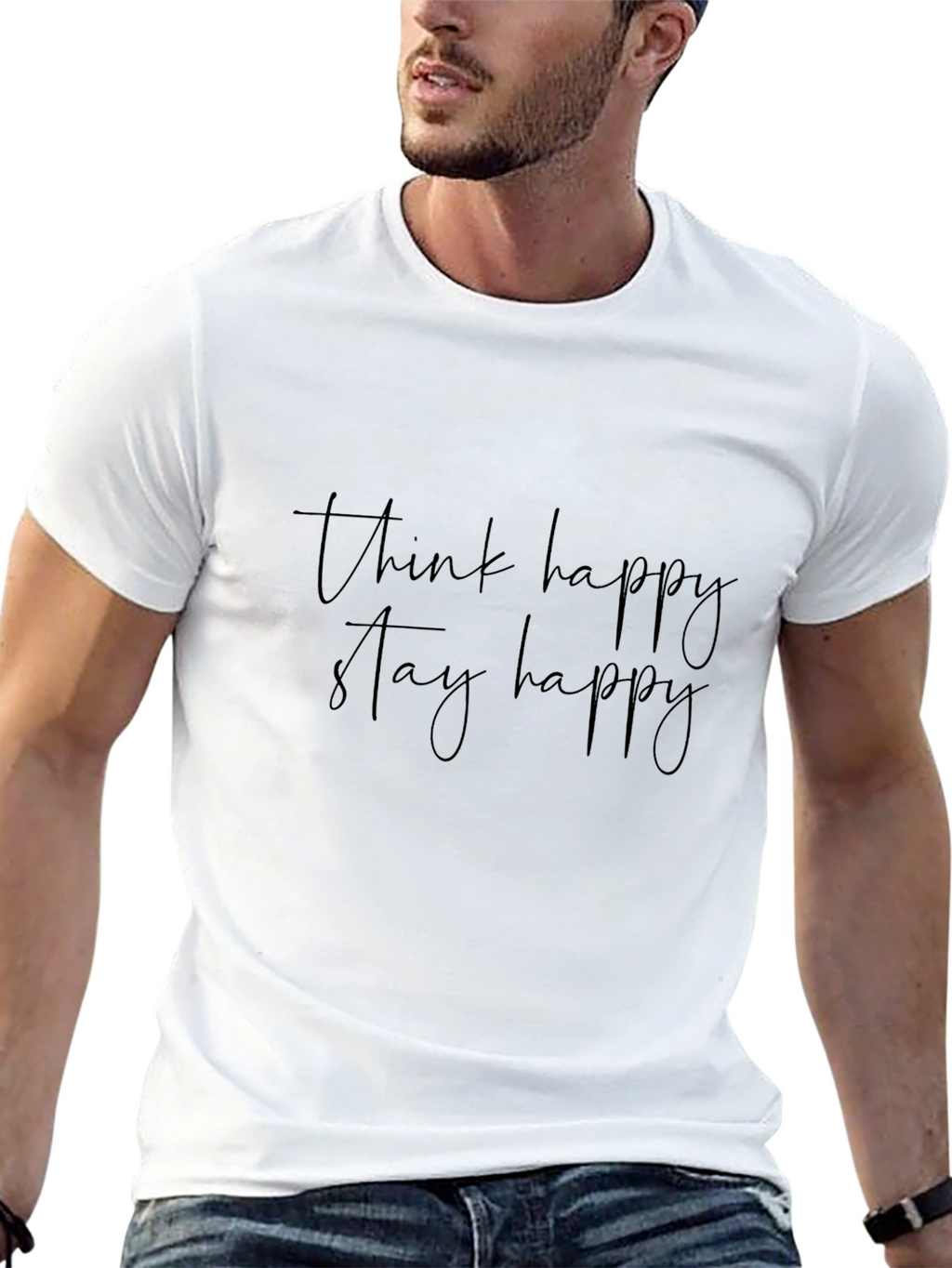 Think Happy Stay Happy Graphic Tee