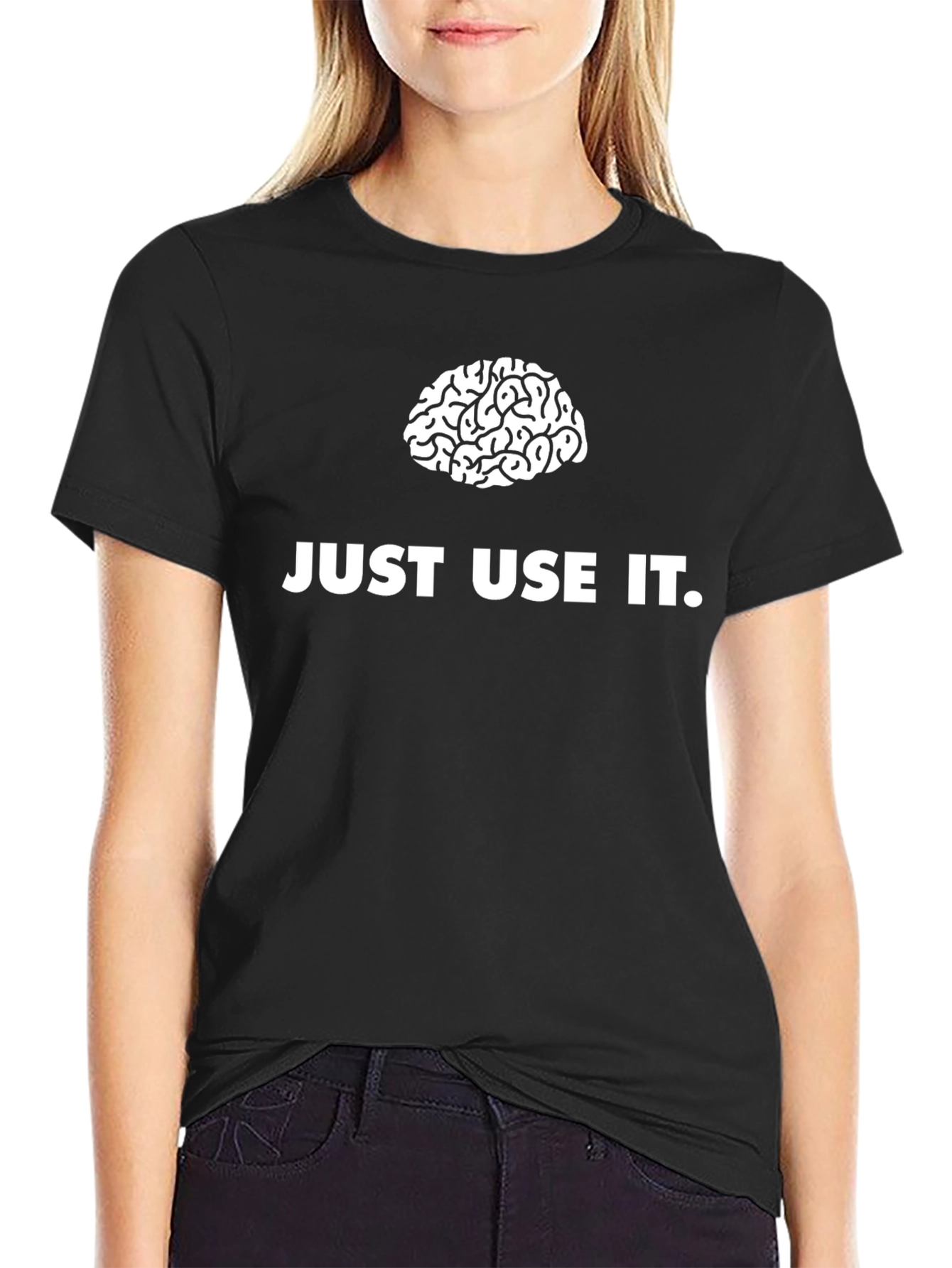 Just Use It Brain Graphic Tee - Unisex Black T-Shirt