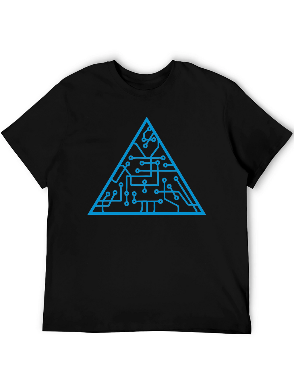 Tech Circuit Triangle Graphic Tee - Black