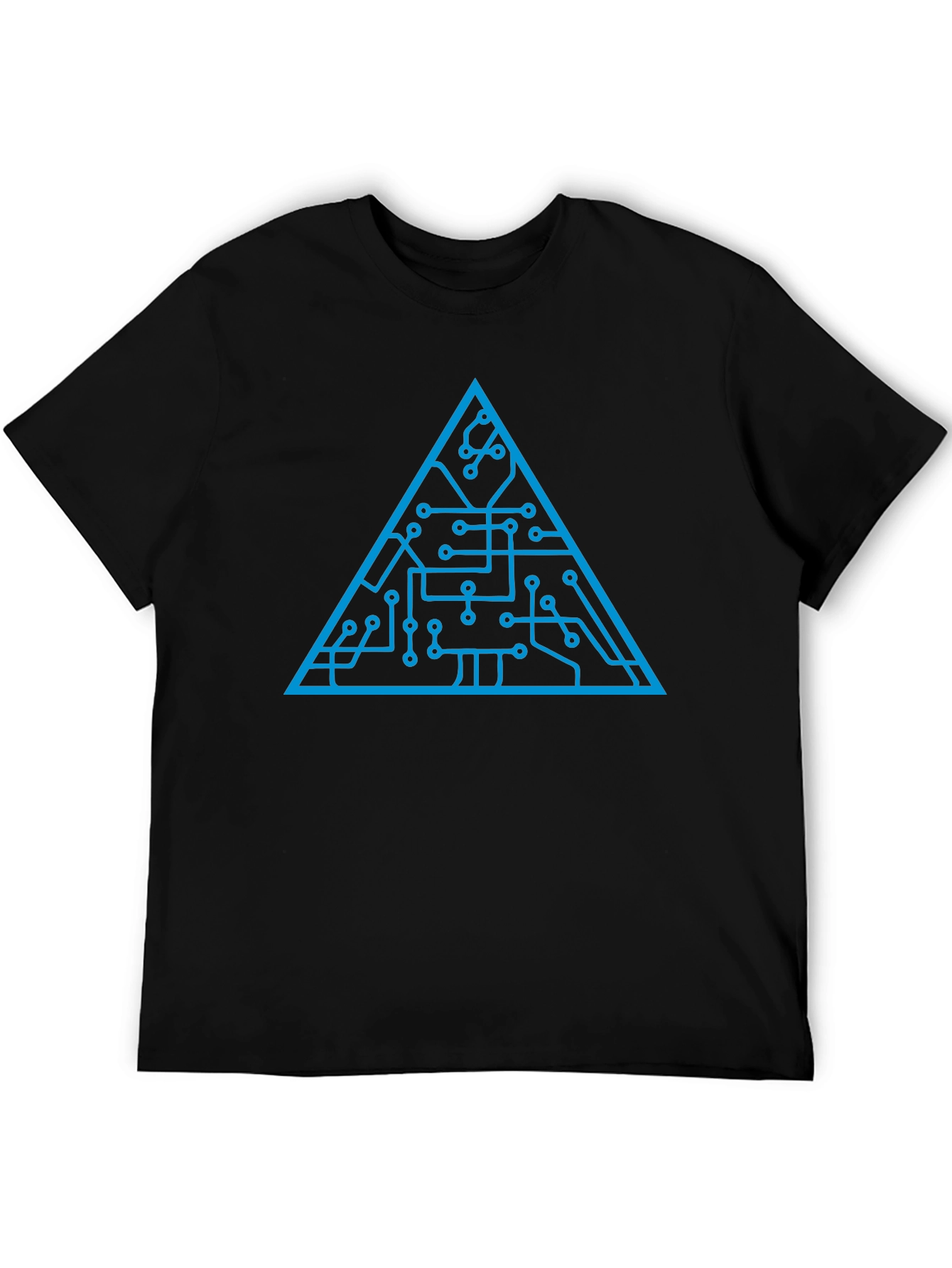 Tech Circuit Triangle Graphic Tee - Black
