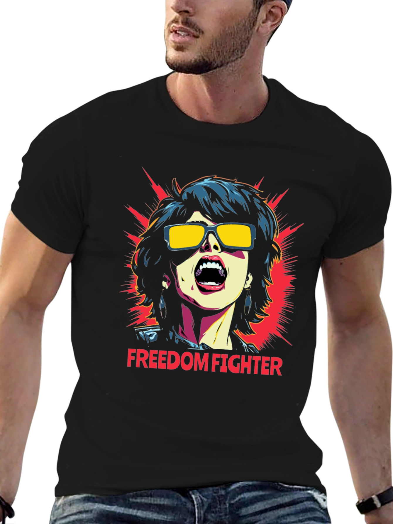 Freedom Fighter Graphic T-Shirt - Bold Statement Tee
