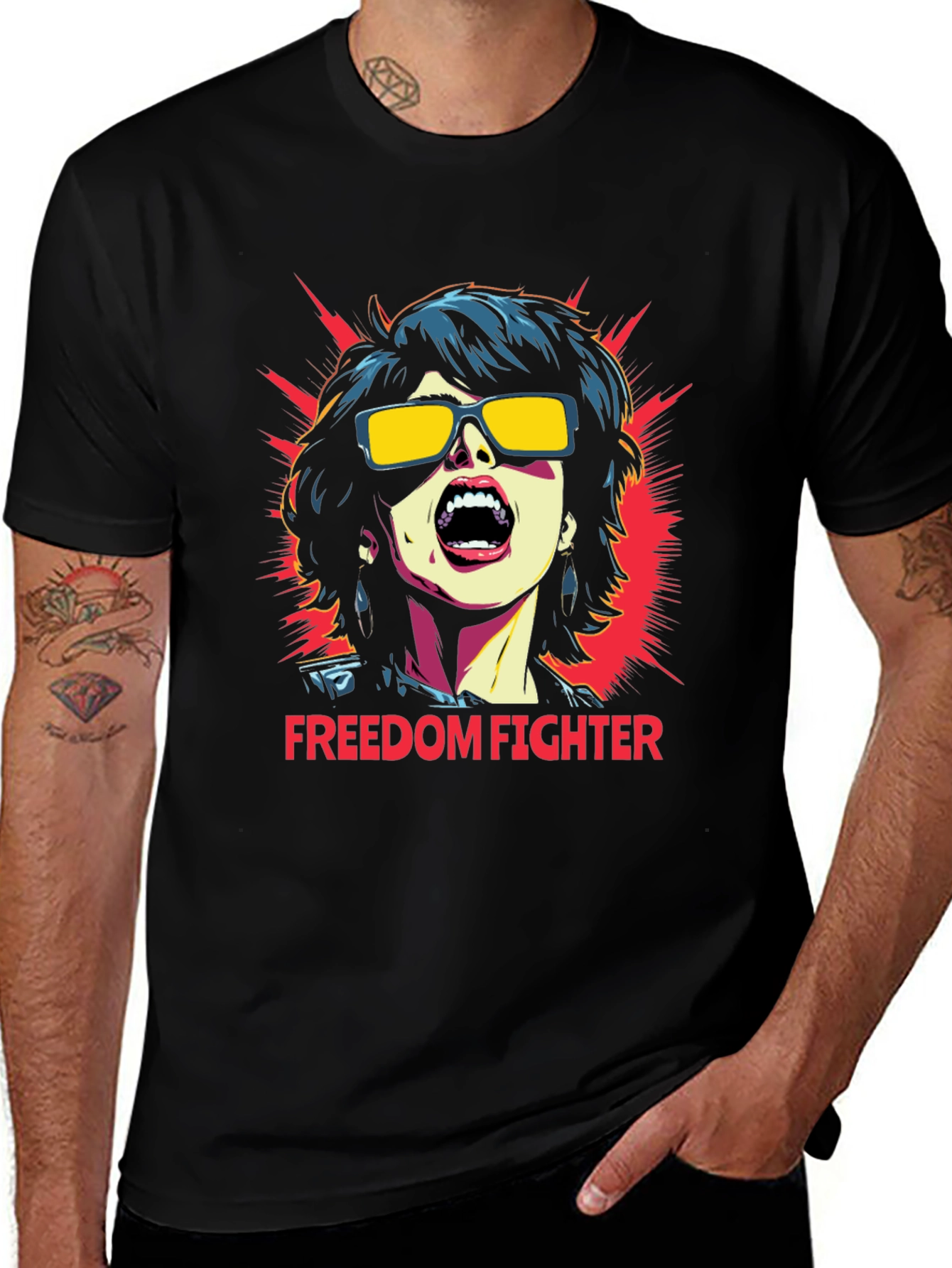 Freedom Fighter Graphic T-Shirt - Bold Statement Tee