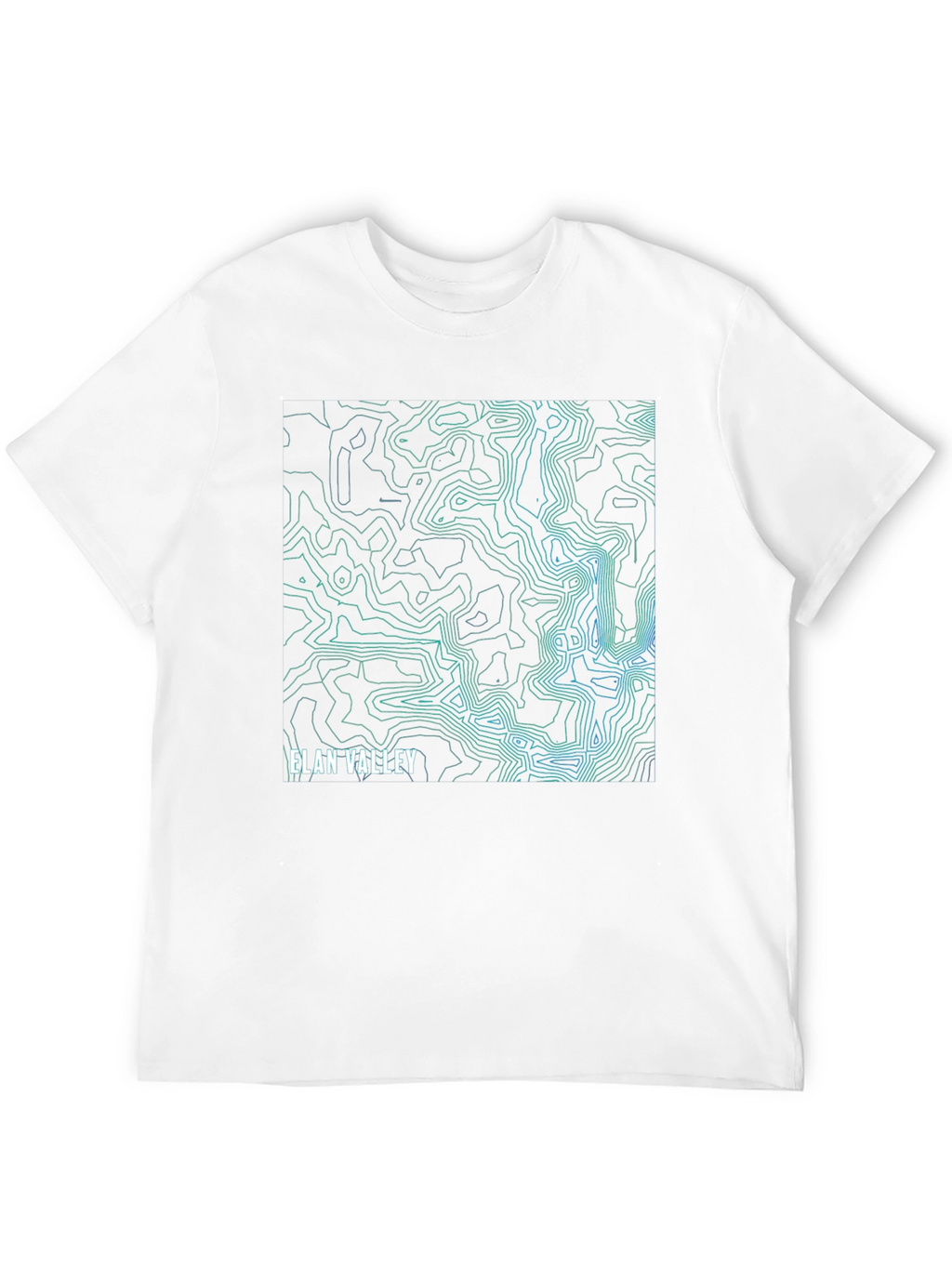 Elan Valley Topographic Map Black T-Shirt