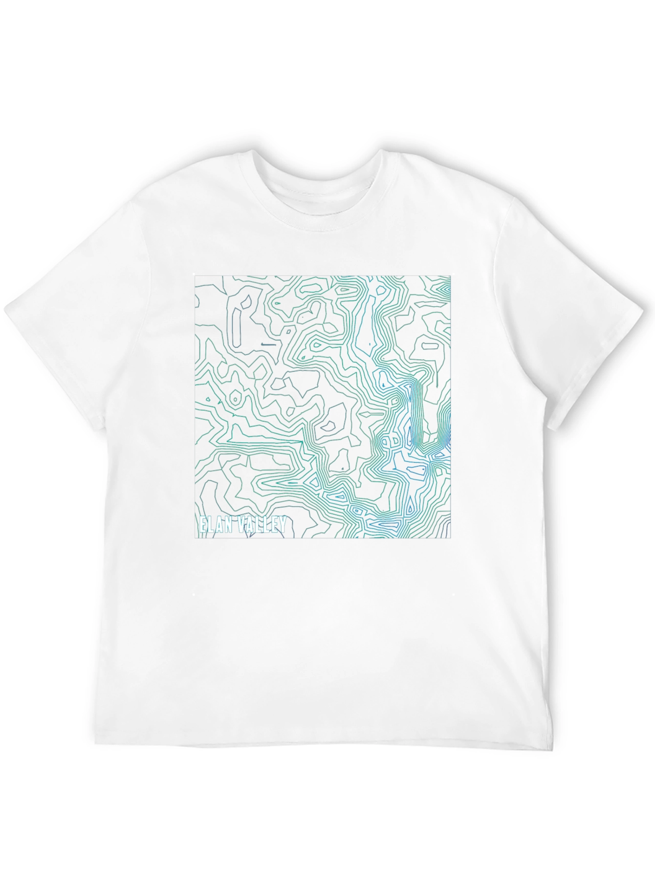 Elan Valley Topographic Map Black T-Shirt