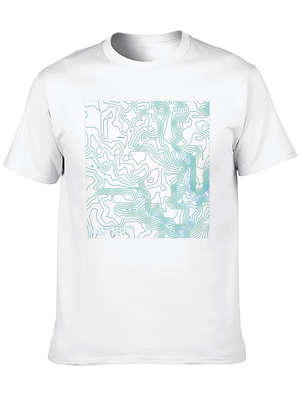 Elan Valley Topographic Map Black T-Shirt