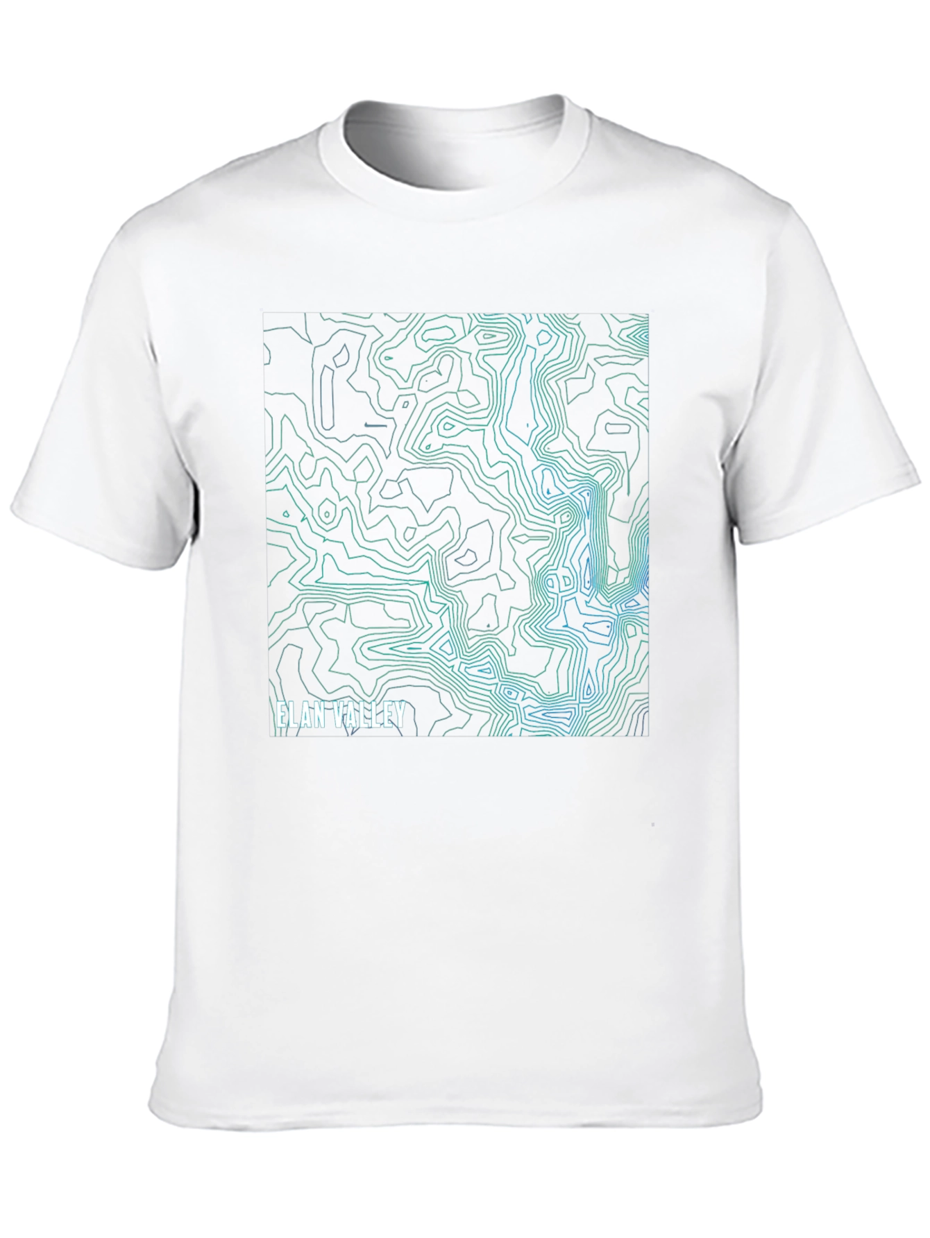 Elan Valley Topographic Map Black T-Shirt