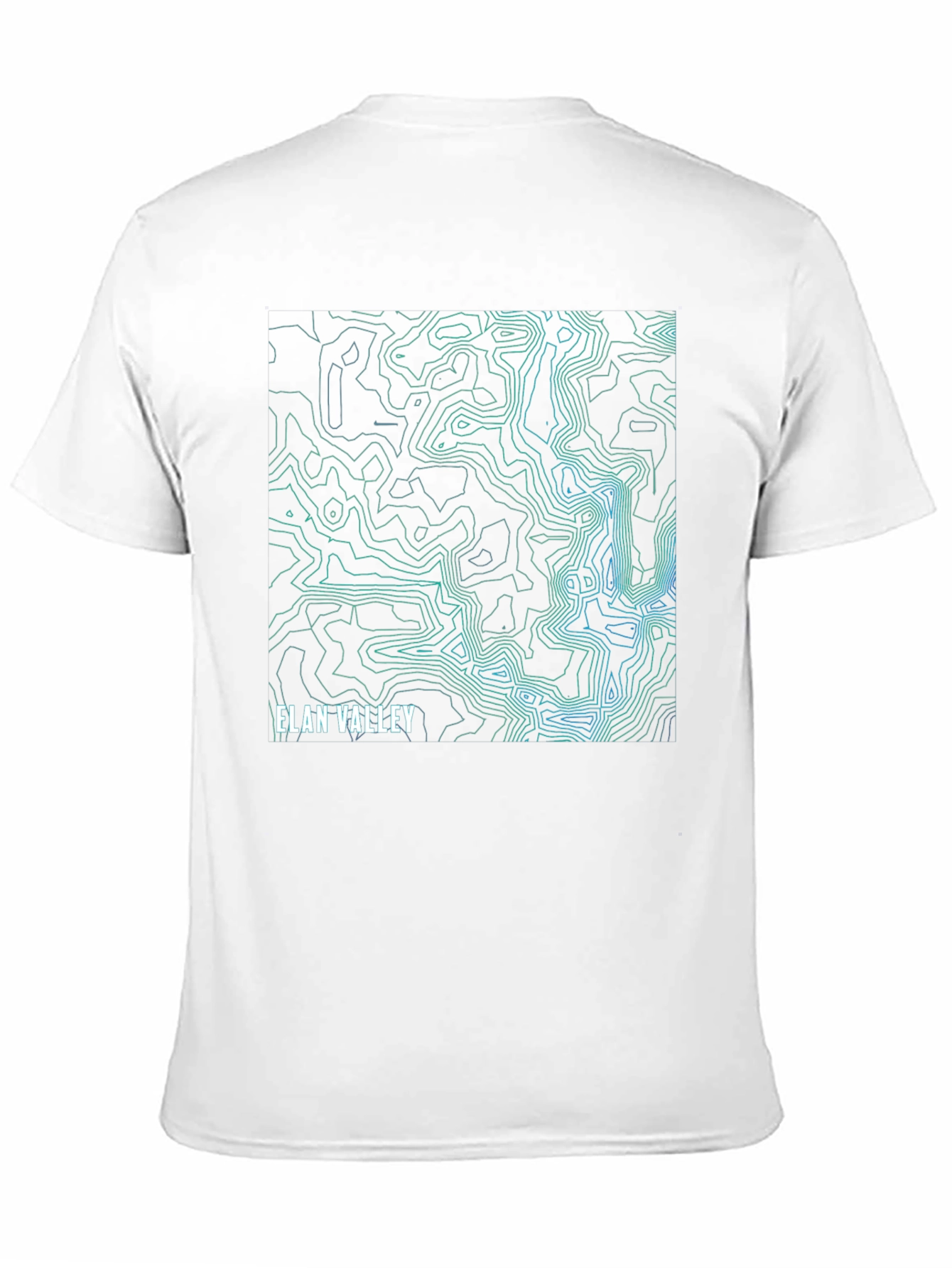 Elan Valley Topographic Map Black T-Shirt