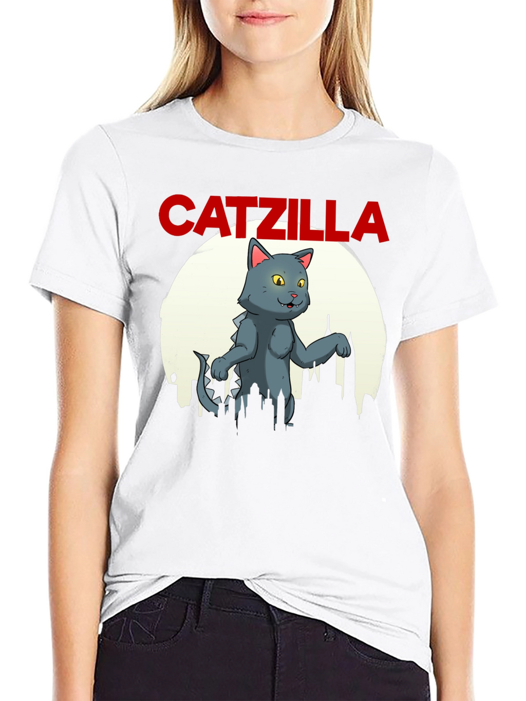 Catzilla Graphic T-Shirt - Black Cotton Blend Tee