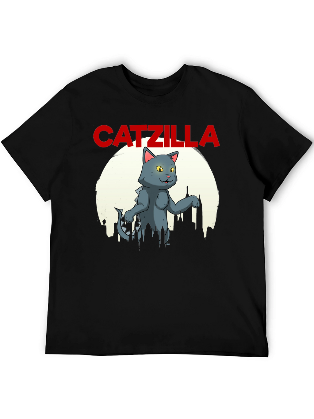 Catzilla Graphic T-Shirt - Black Cotton Blend Tee