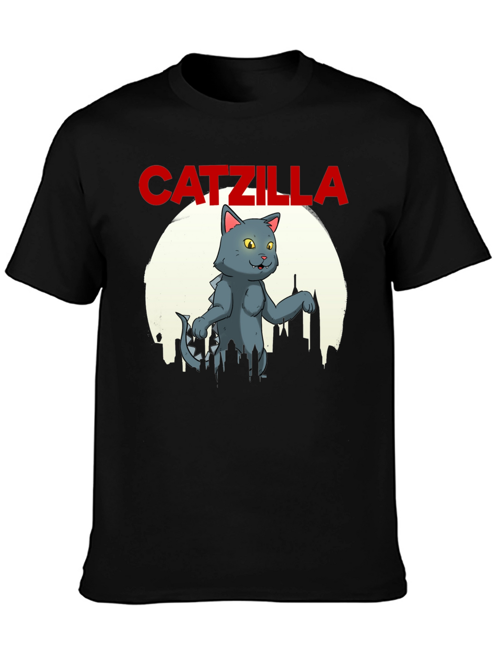Catzilla Graphic T-Shirt - Black Cotton Blend Tee