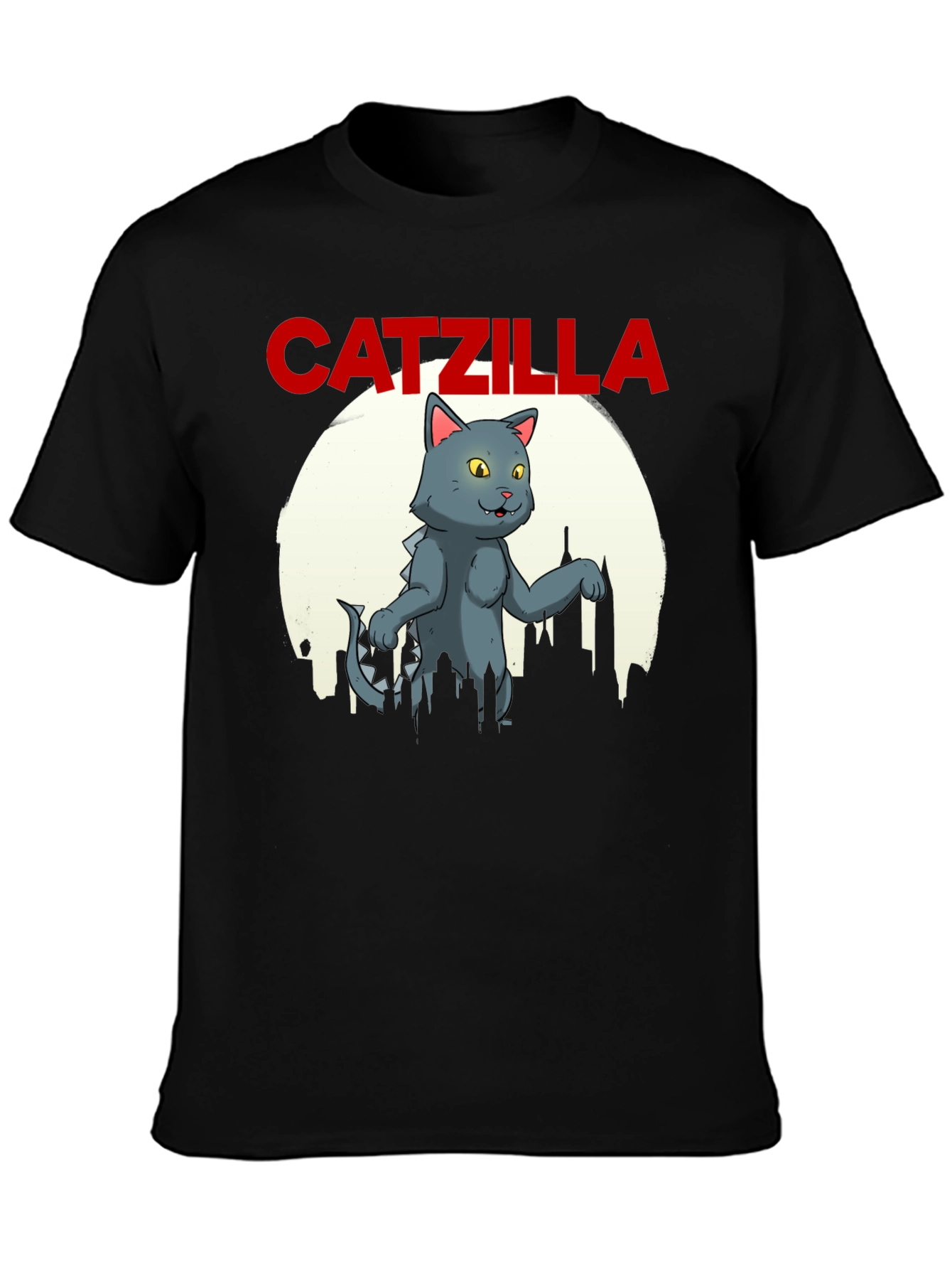 Catzilla Graphic T-Shirt - Black Cotton Blend Tee