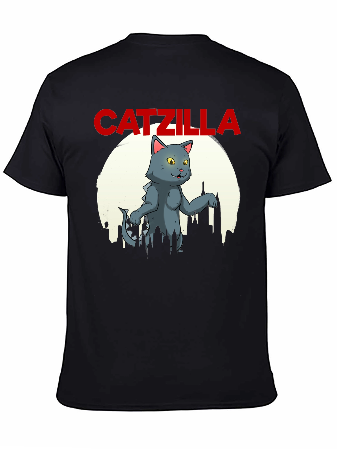 Catzilla Graphic T-Shirt - Black Cotton Blend Tee