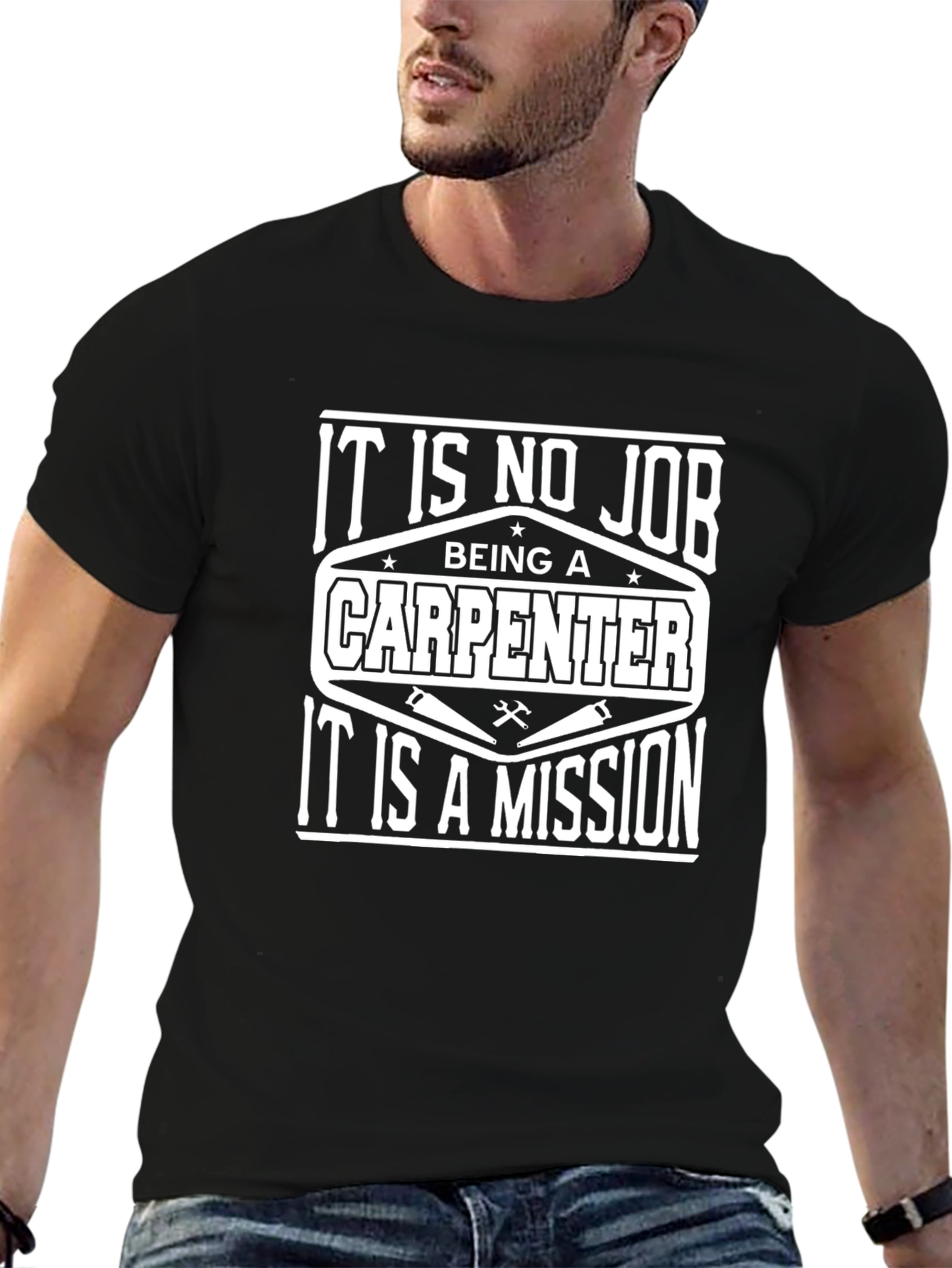 Carpenter Mission T-Shirt - Black Crew Neck Tee