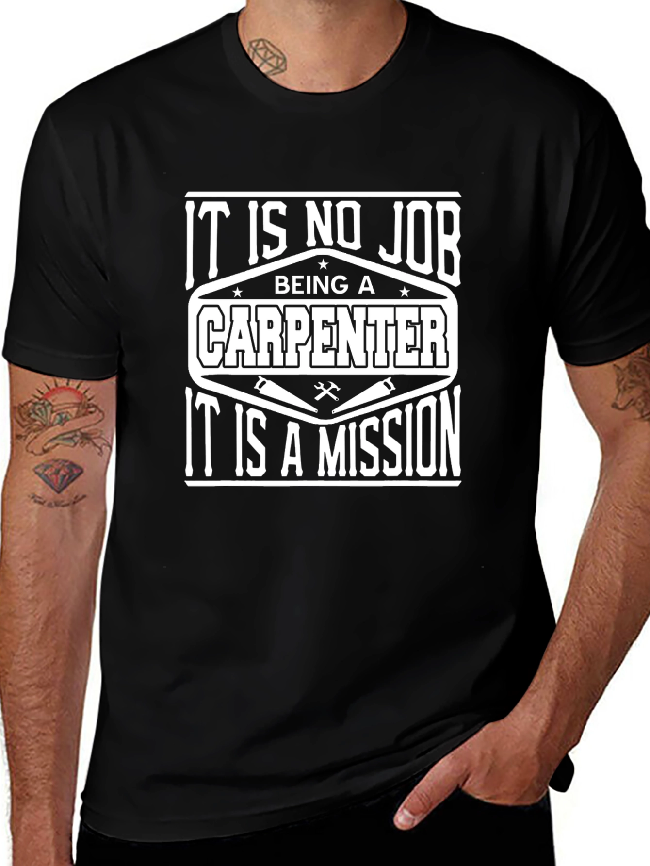 Carpenter Mission T-Shirt - Black Crew Neck Tee