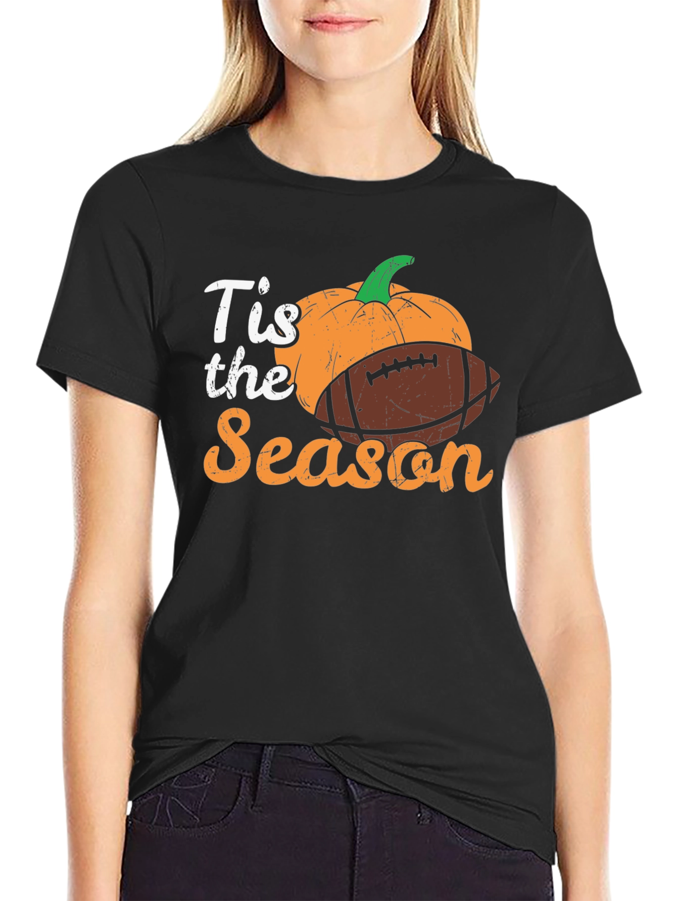 Tis The Season Football Pumpkin T-Shirt