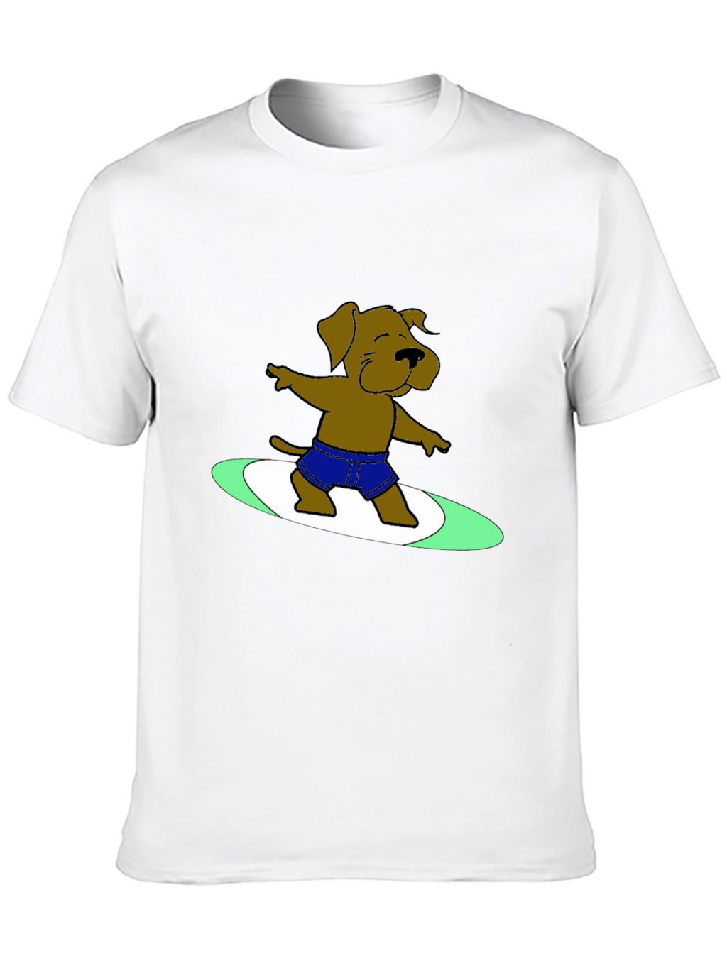 Surfing Dog Graphic Tee - Cool Black T-Shirt