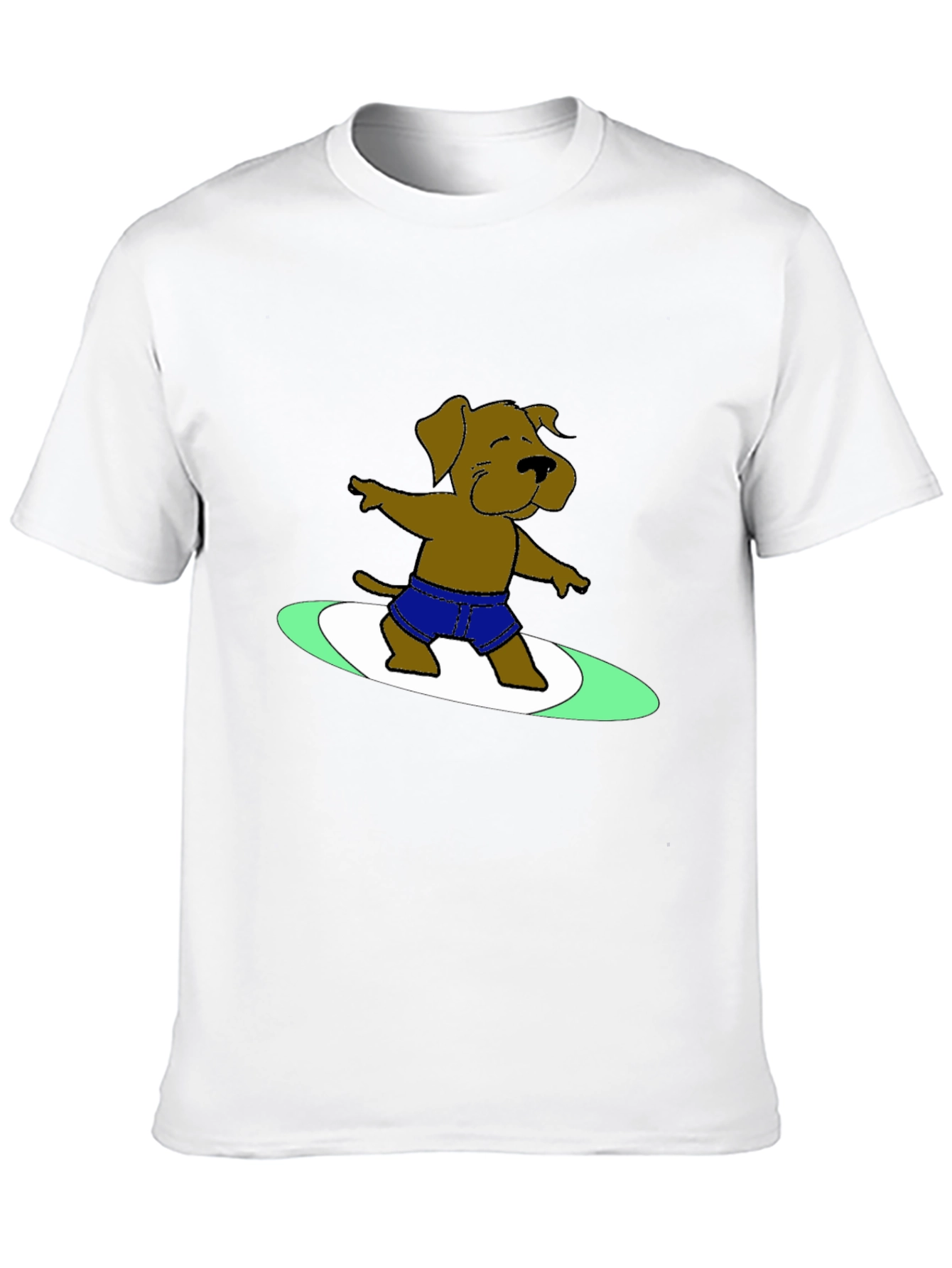 Surfing Dog Graphic Tee - Cool Black T-Shirt