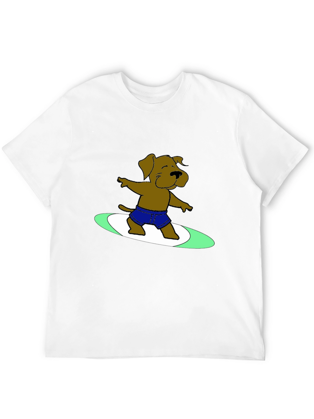 Surfing Dog Graphic Tee - Cool Black T-Shirt