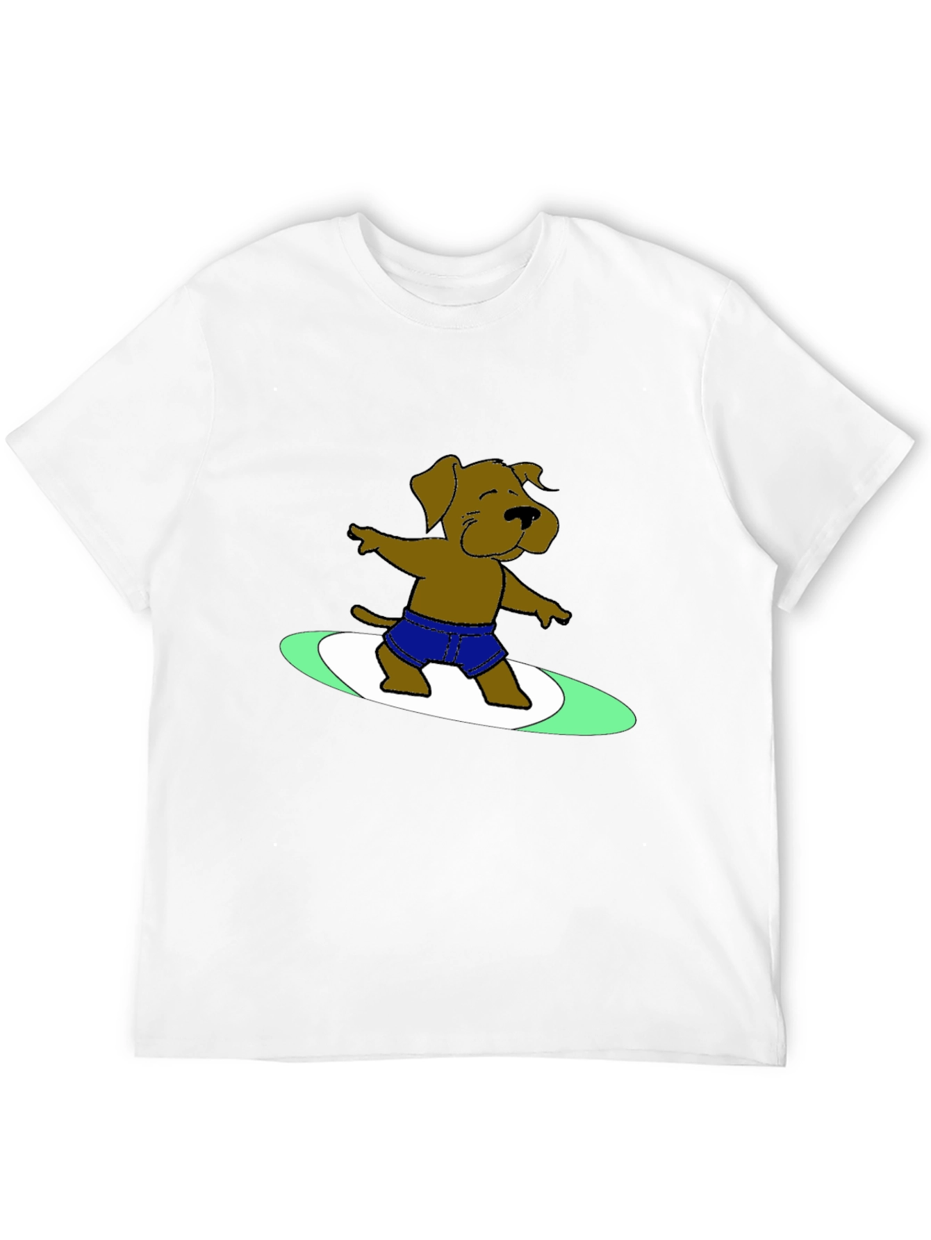 Surfing Dog Graphic Tee - Cool Black T-Shirt