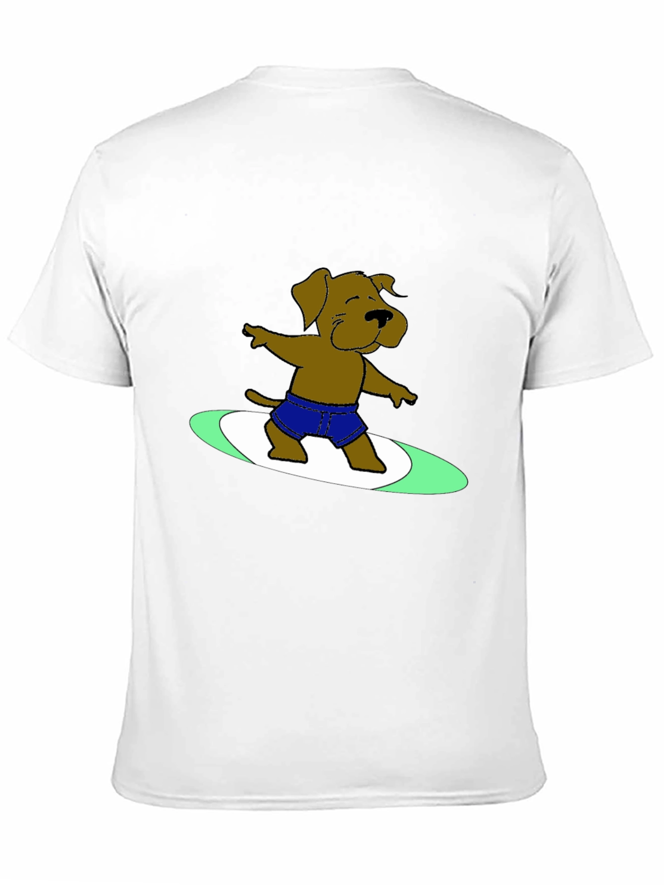 Surfing Dog Graphic Tee - Cool Black T-Shirt