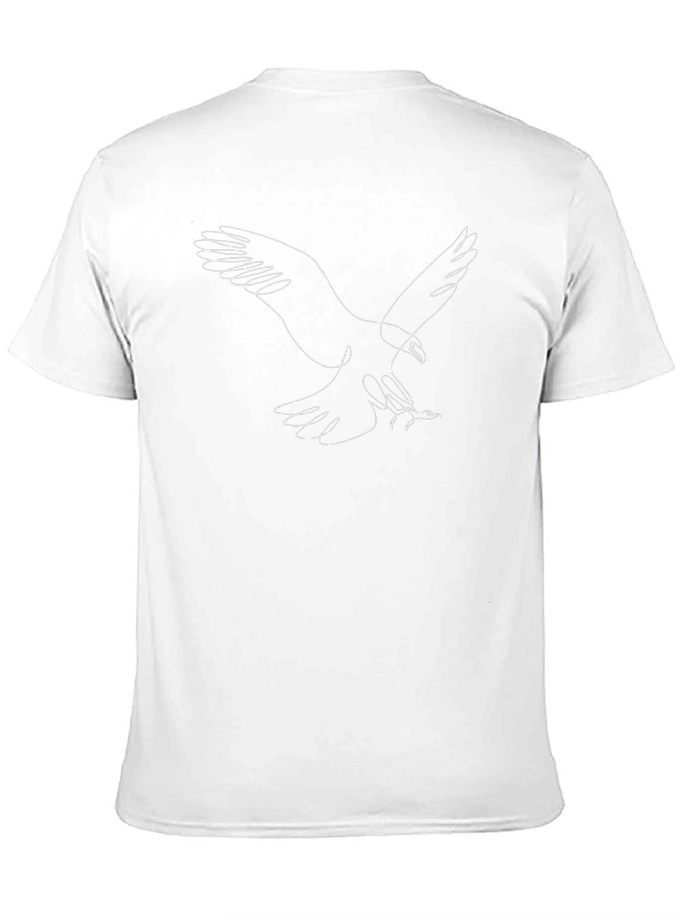 Minimalist Eagle Line Art Black T-Shirt