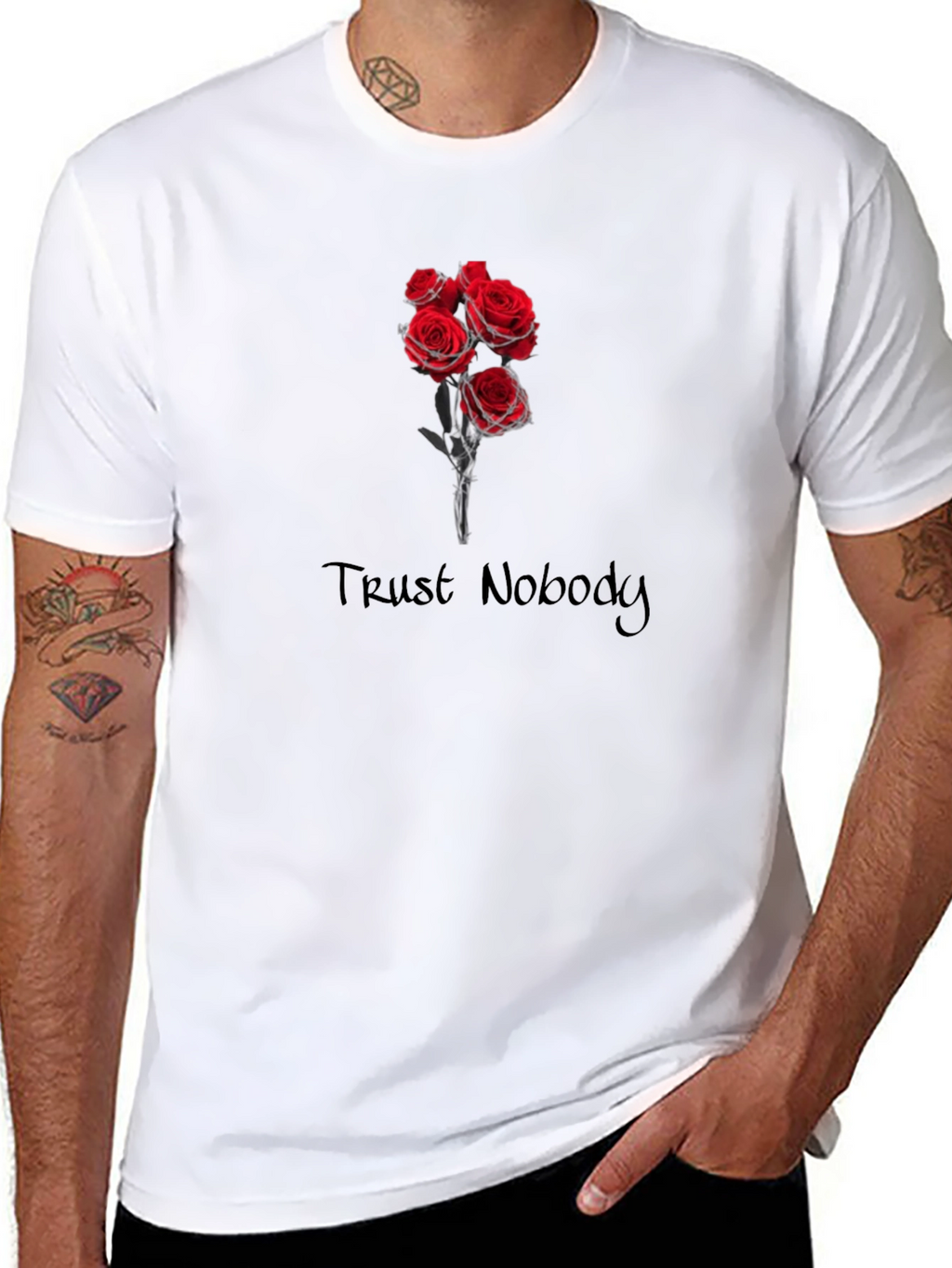 Trust Nobody Roses Graphic Tee