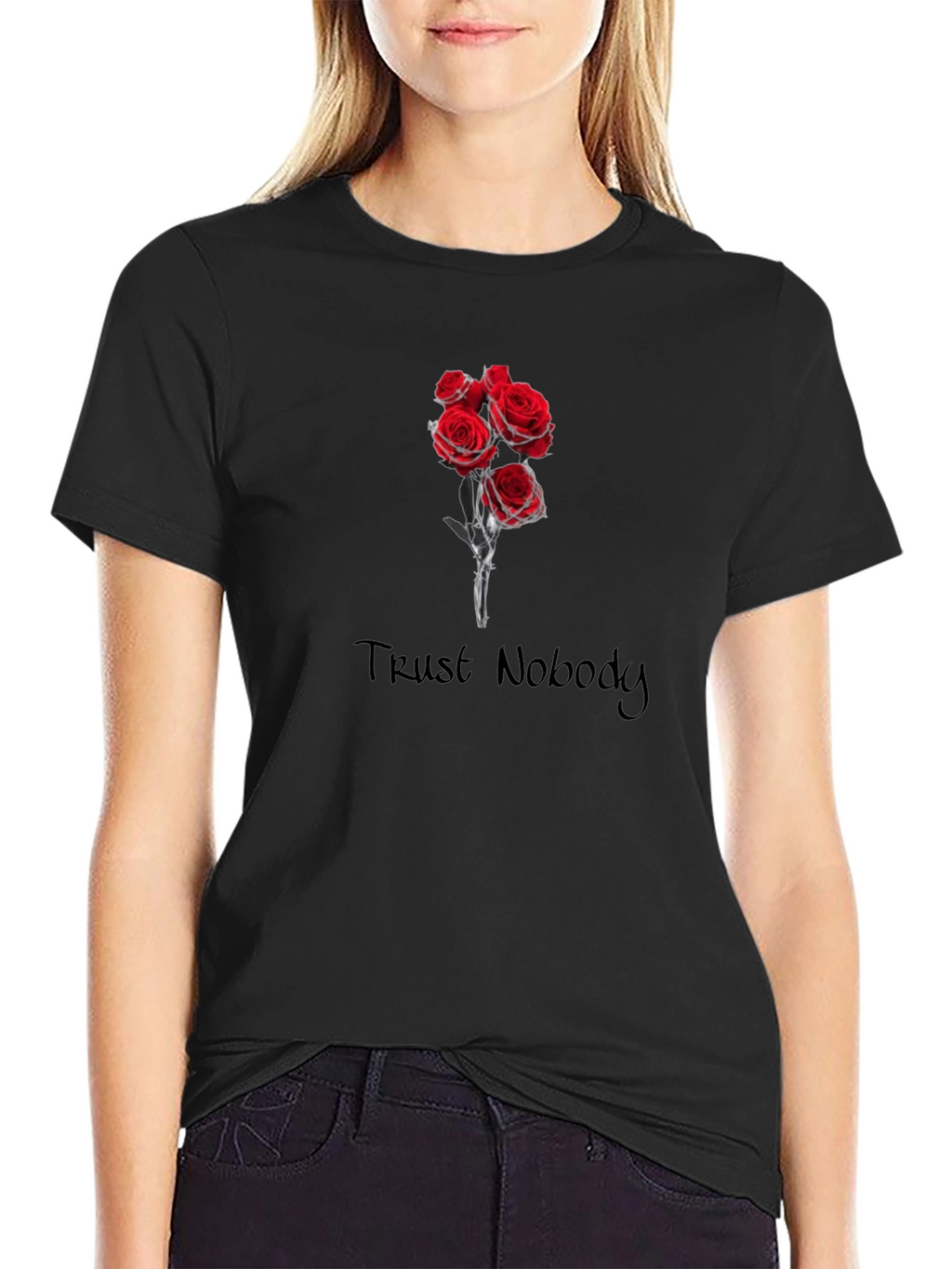 Trust Nobody Roses Graphic Tee
