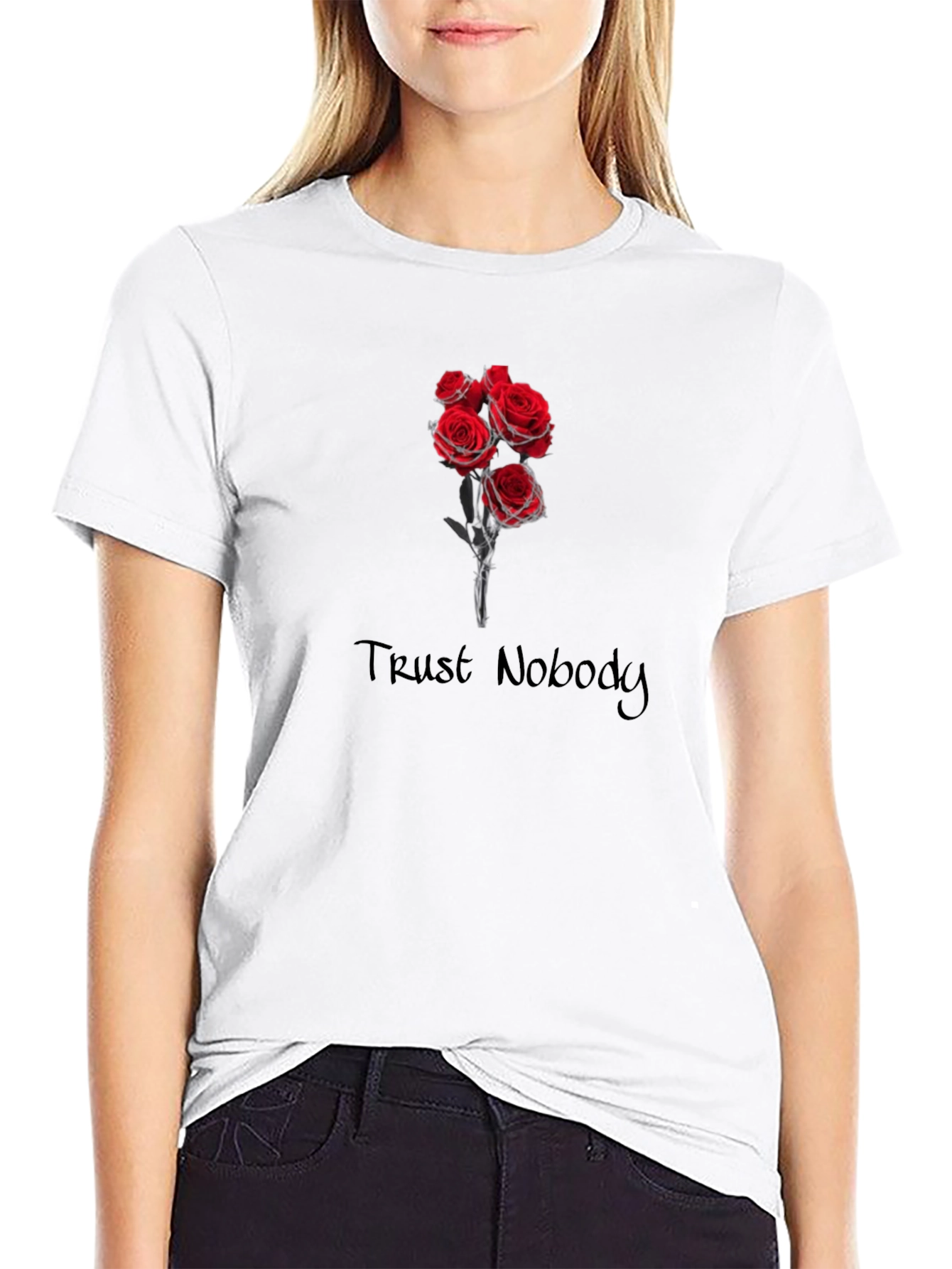 Trust Nobody Roses Graphic Tee
